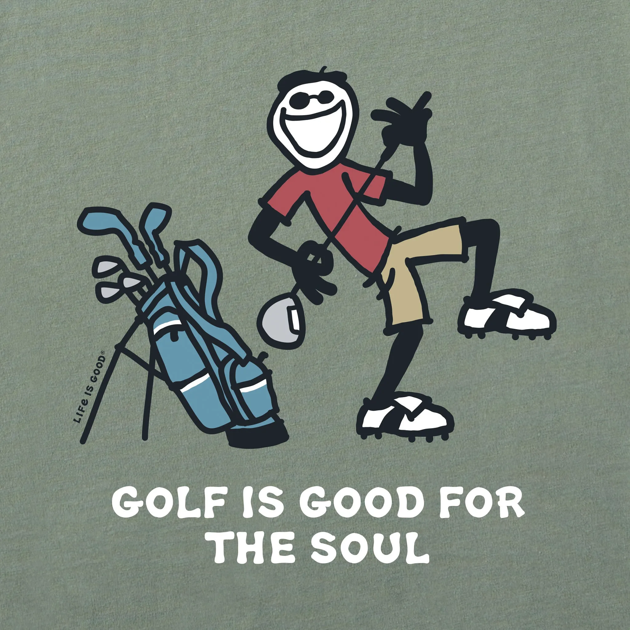 Men's Golf Is Good For The Soul Jake Short Sleeve Tee Life is Good