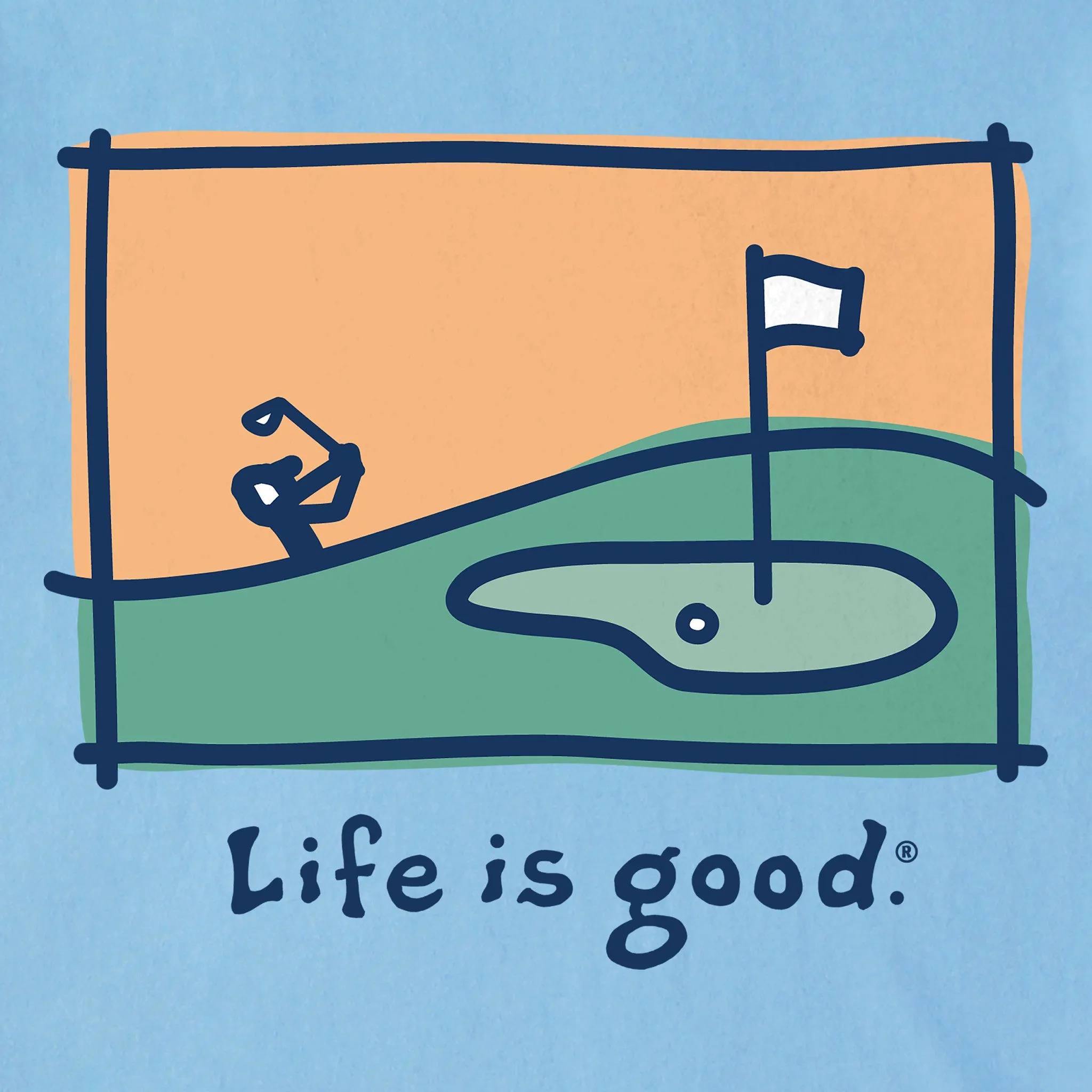 Men's Golf Vista Short Sleeve Crusher Tee Life is Good