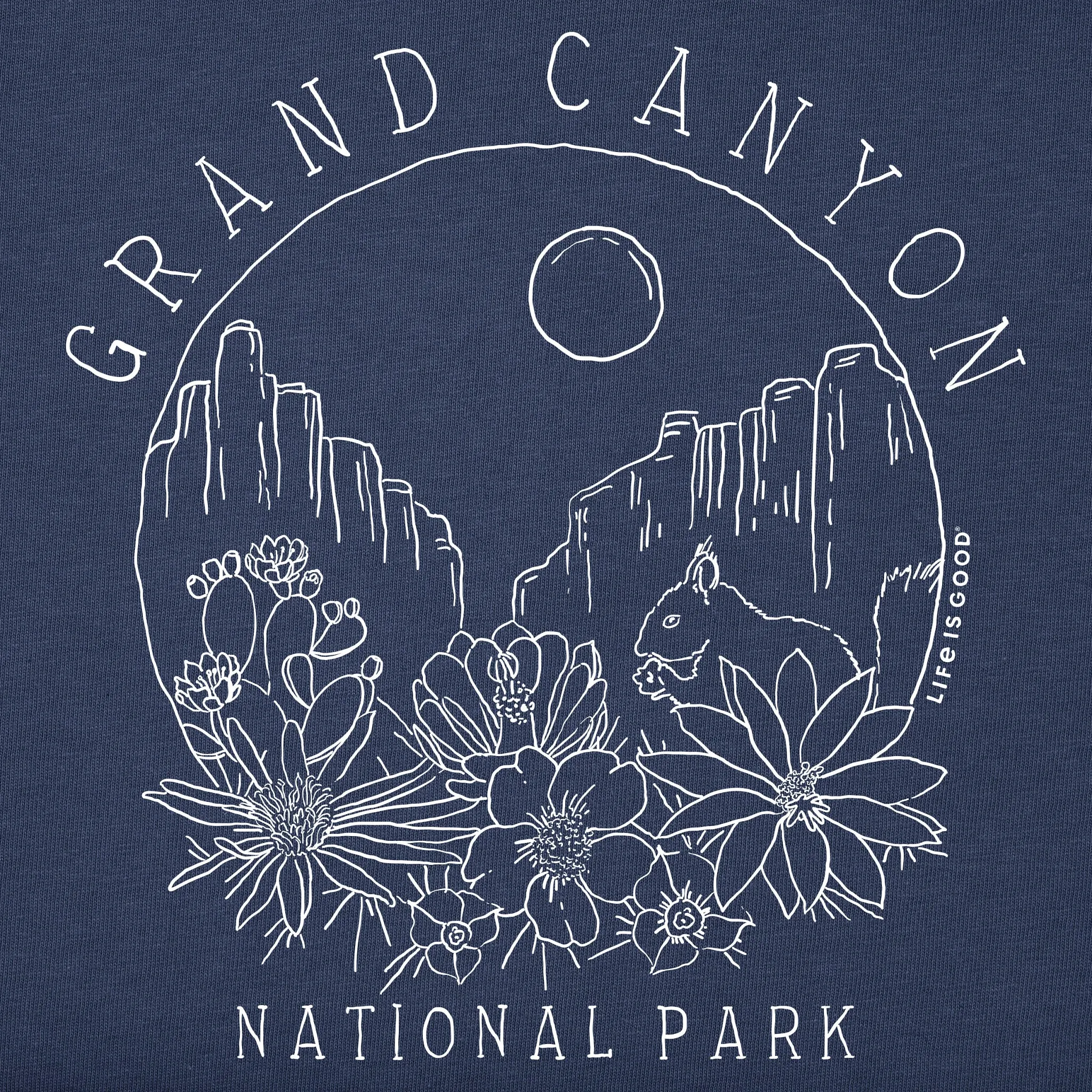 Men's Grand Canyon Line Drawing Short Sleeve Crusher Tee Life is Good