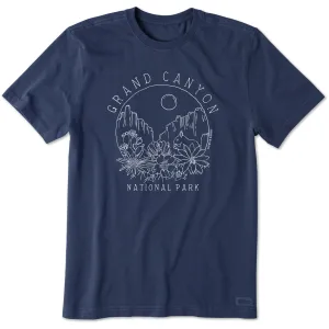 Men's Grand Canyon Line Drawing Short Sleeve Crusher Tee Life is Good