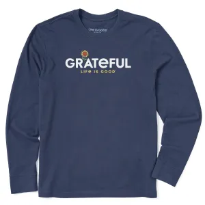 Men's Grateful Sunflower Long Sleeve Crusher Tee Life is Good