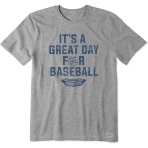 Men's Great Day for Baseball Short Sleeve Crusher Tee Life is Good