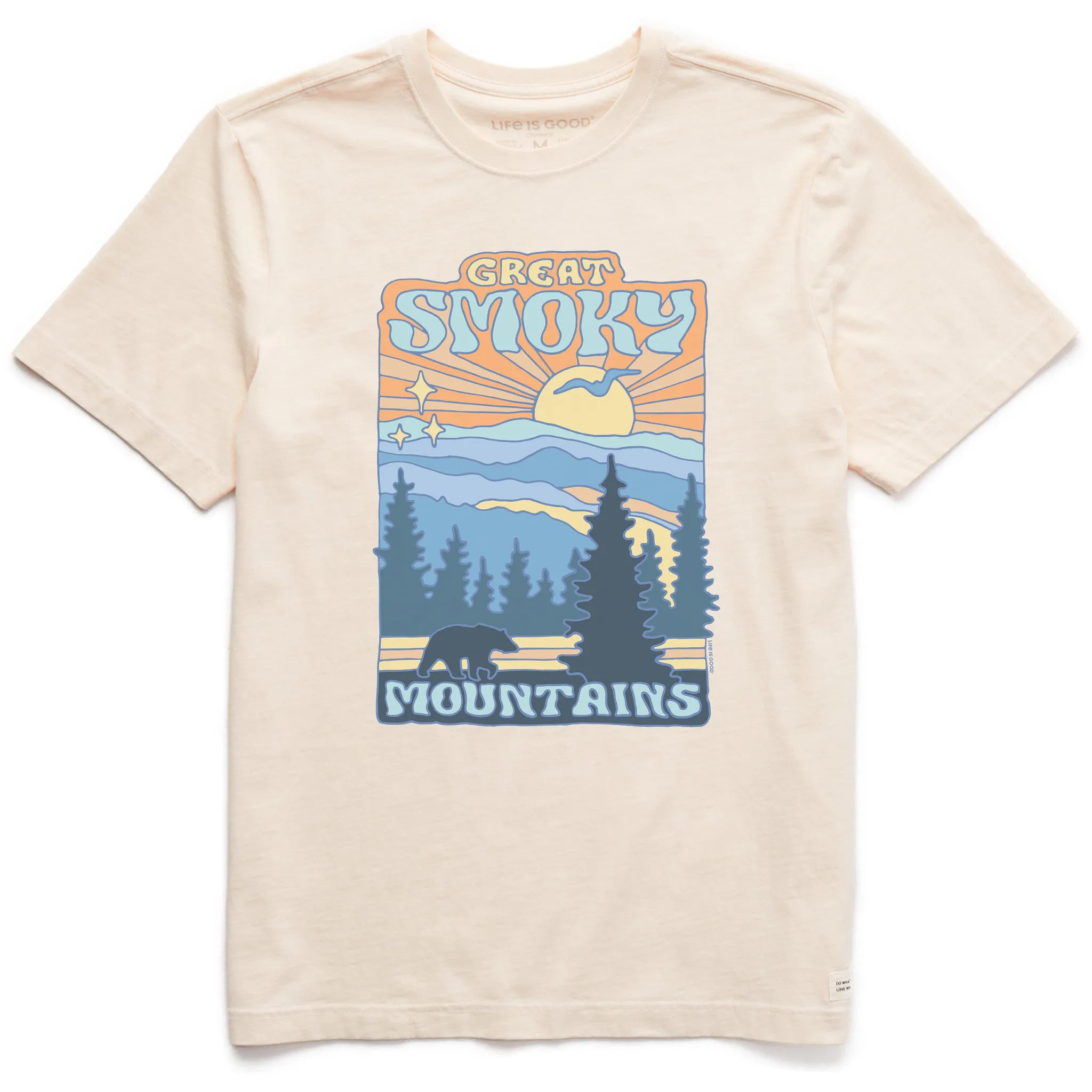Men's Great Smoky Mountains Poster Short Sleeve Crusher Tee Life is Good