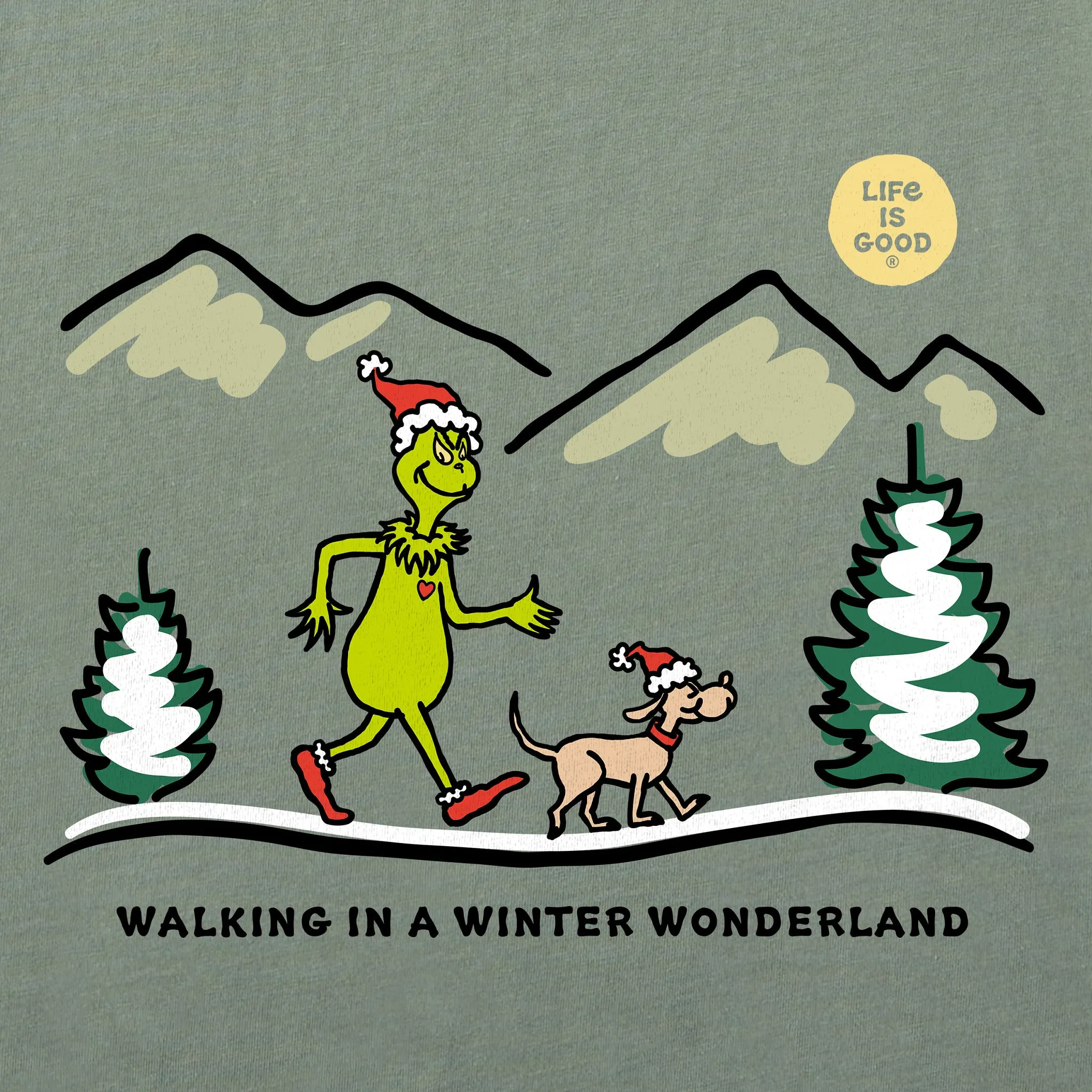 Men's Grinch and Max Scape Long Sleeve Crusher Tee Life is Good