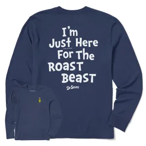 Men's Grinch Here for the Roast Beast Long Sleeve Crusher Tee Life is Good