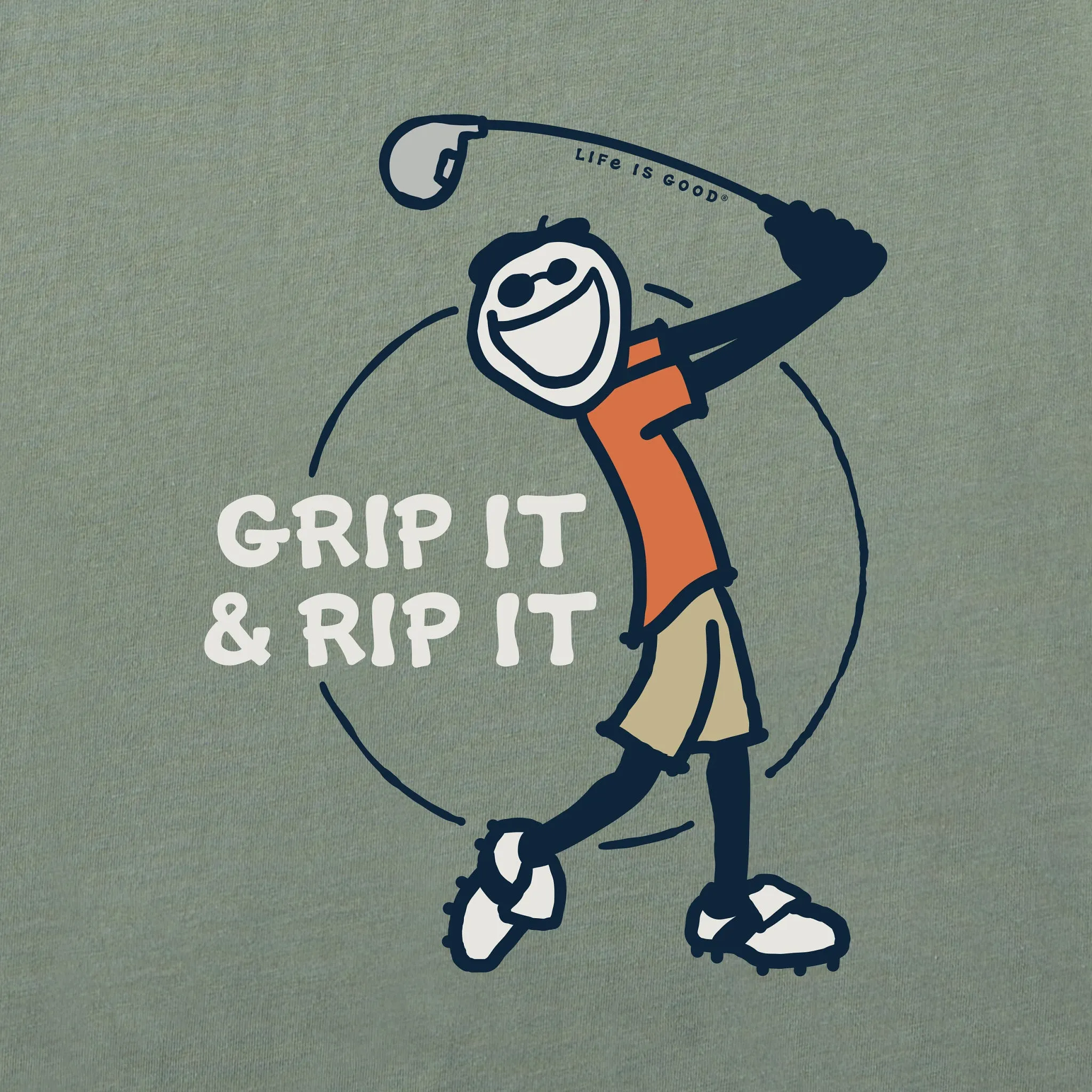 Men's Grip It and Rip It Short Sleeve Crusher Tee Life is Good