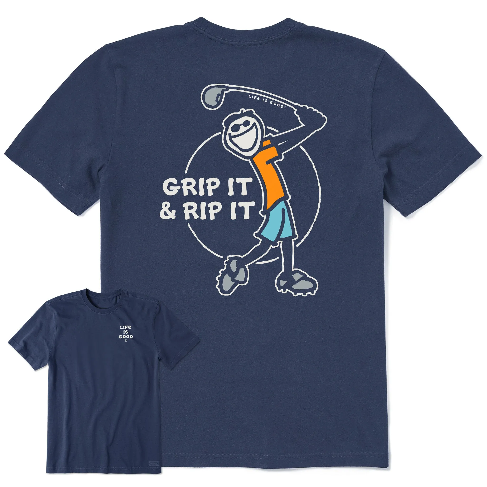 Men's Grip It and Rip It Short Sleeve Crusher Tee Life is Good