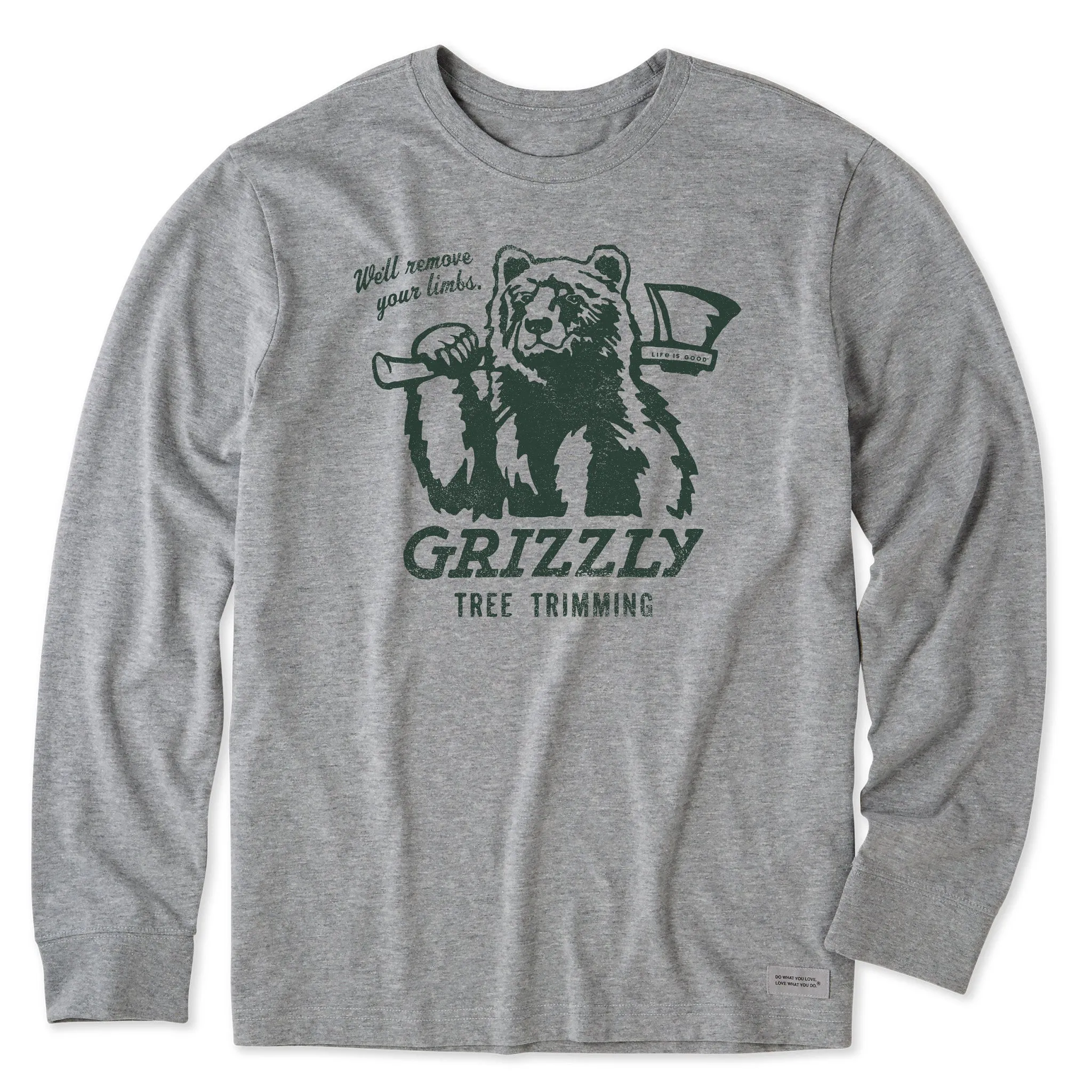 Men's Grizzly Tree Trimming Long Sleeve Crusher Tee Life is Good