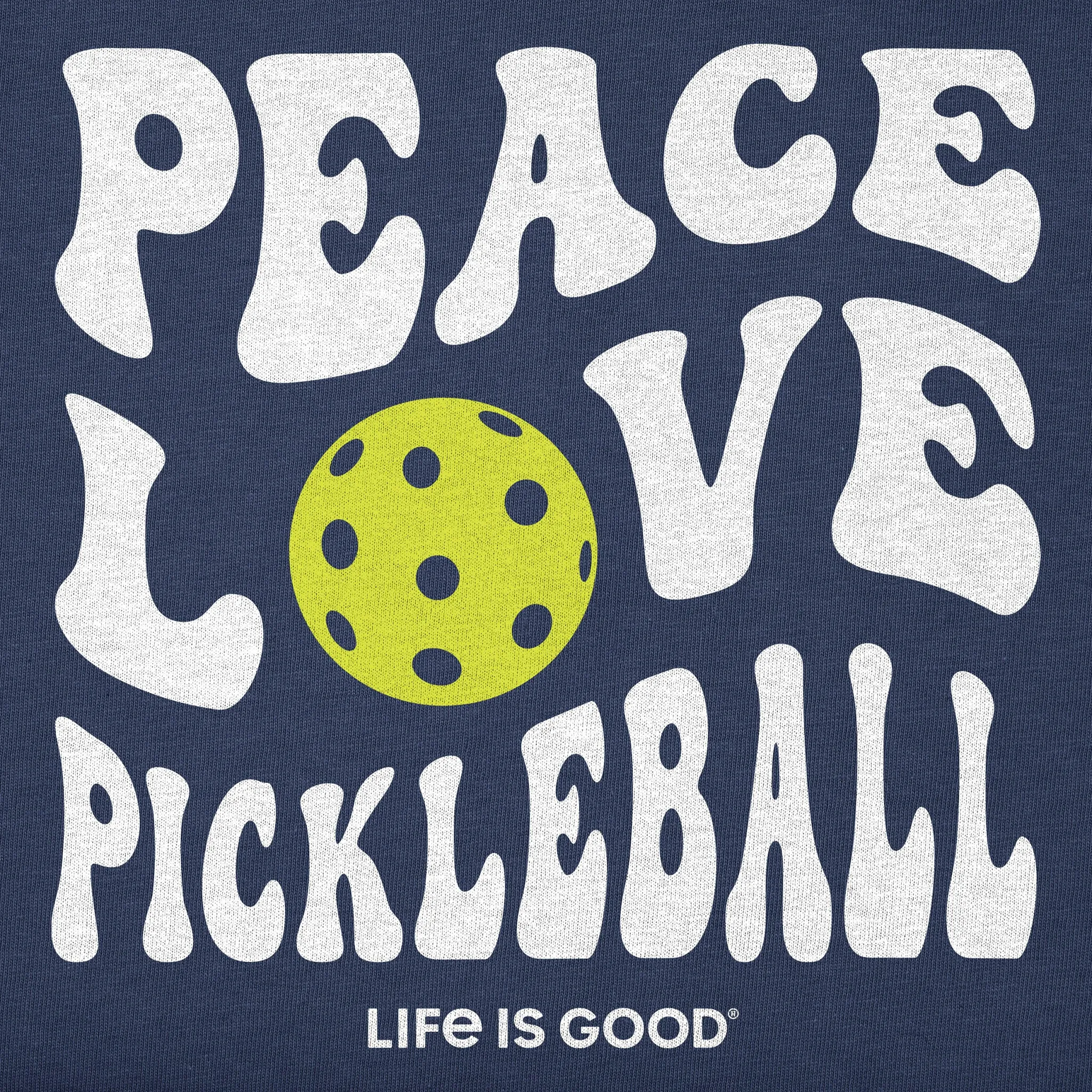 Men's Groovy Peace Love Pickleball Short Sleeve Tee Life is Good