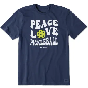 Men's Groovy Peace Love Pickleball Short Sleeve Tee Life is Good