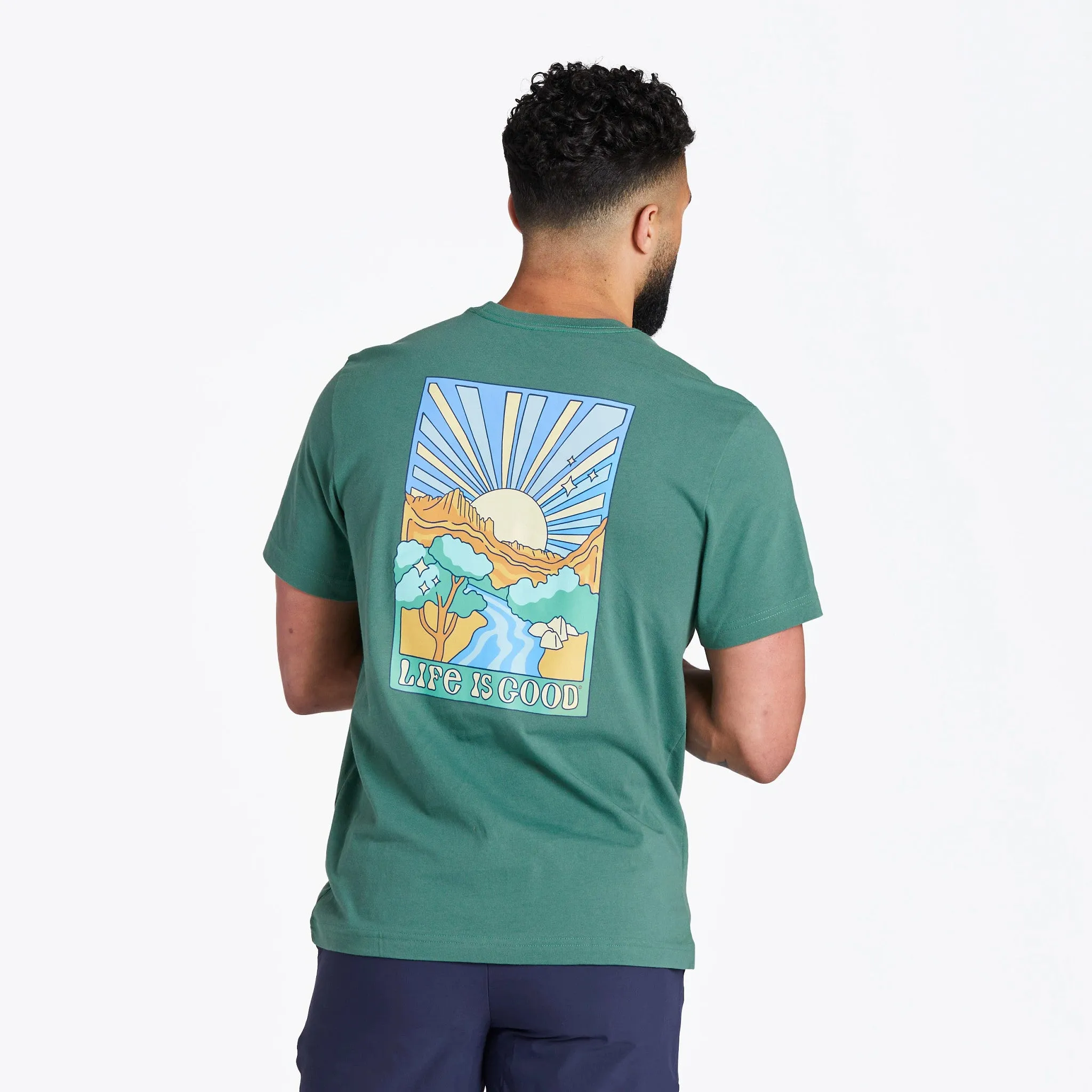 Men's Groovy Stripe Short Sleeve Crusher Tee Life is Good