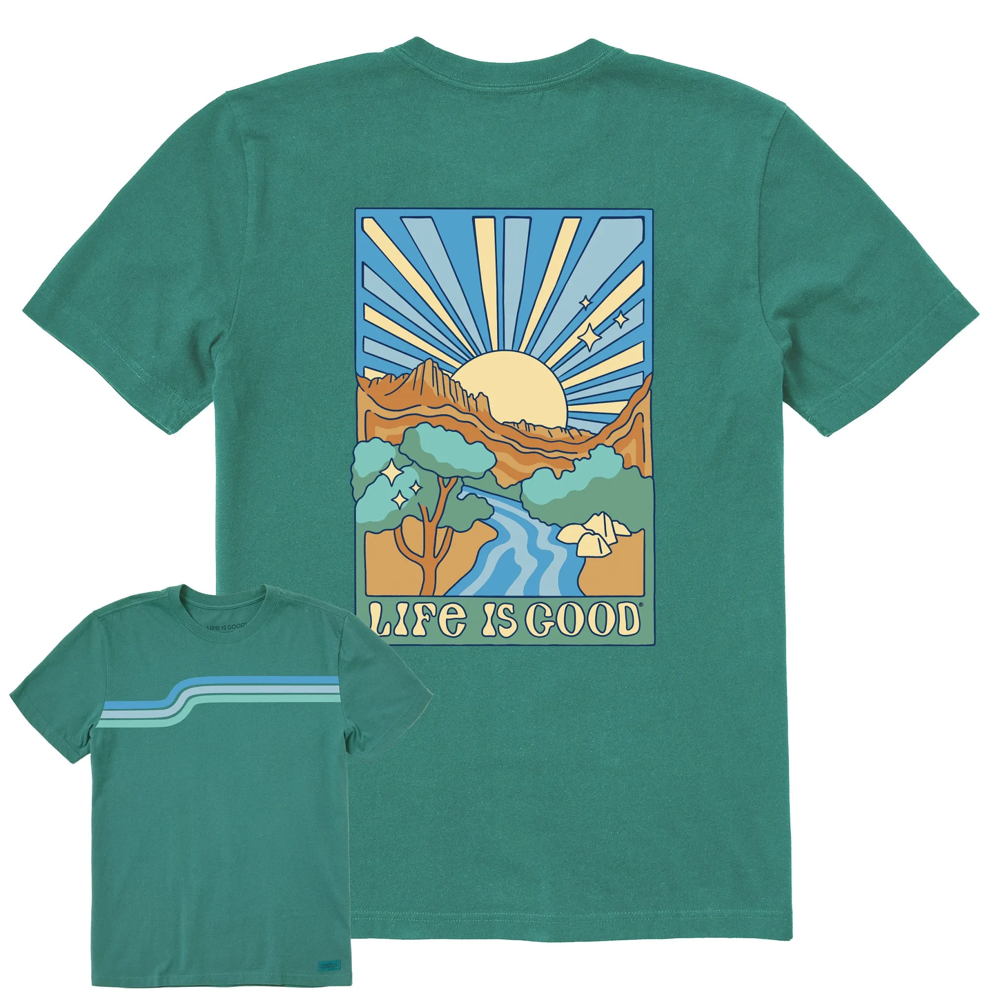Men's Groovy Stripe Short Sleeve Crusher Tee Life is Good