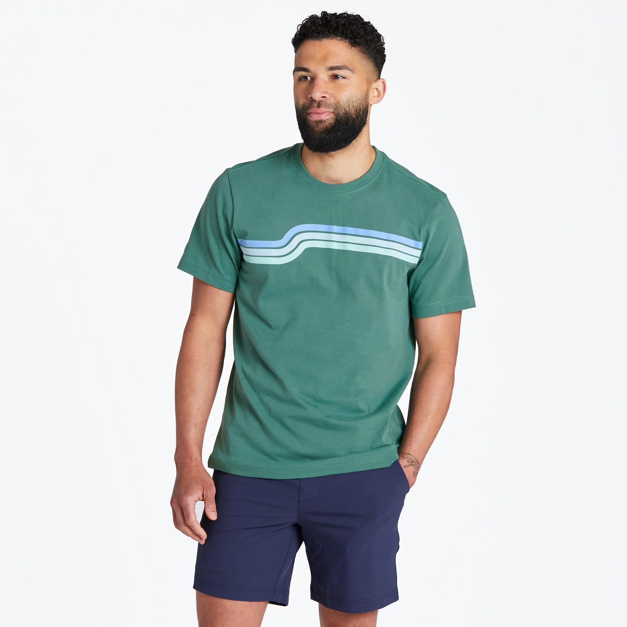 Men's Groovy Stripe Short Sleeve Crusher Tee Life is Good