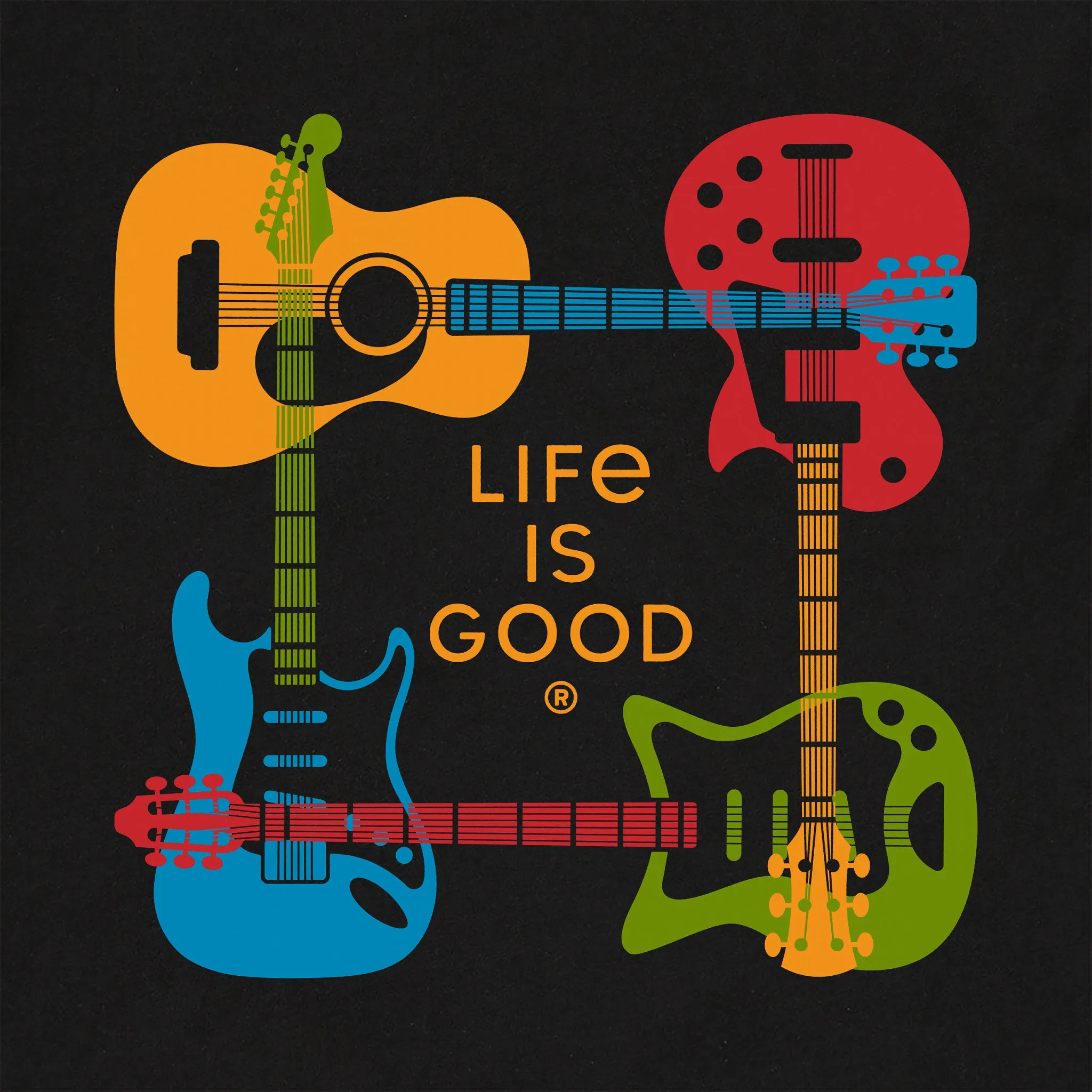 Men's Guitar Case Short Sleeve Tee Life is Good