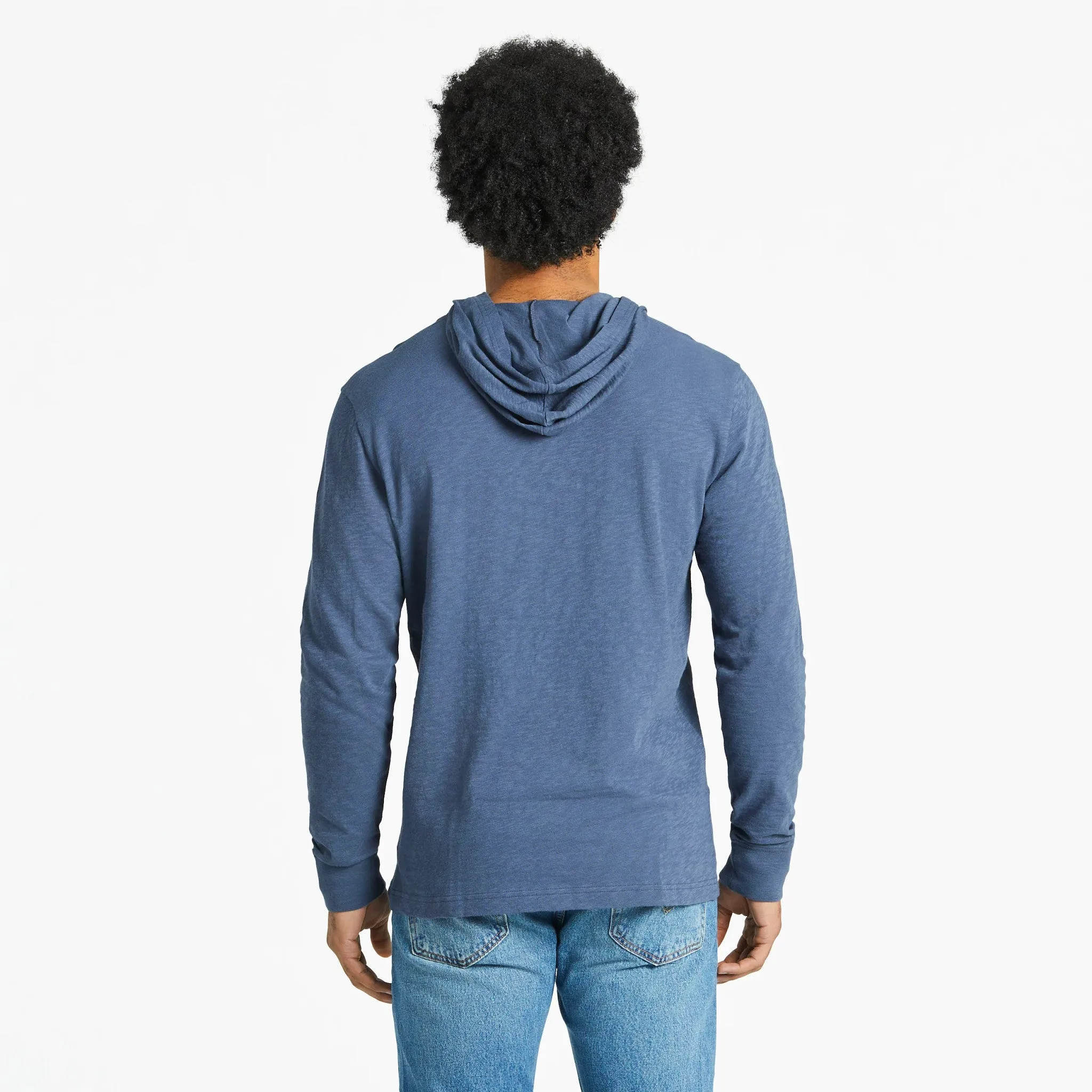 Men's Guitar Sunset Circle Textured Slub Hoodie Life is Good