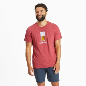 Men's Half Full Beer Textured Slub Tee Life is Good