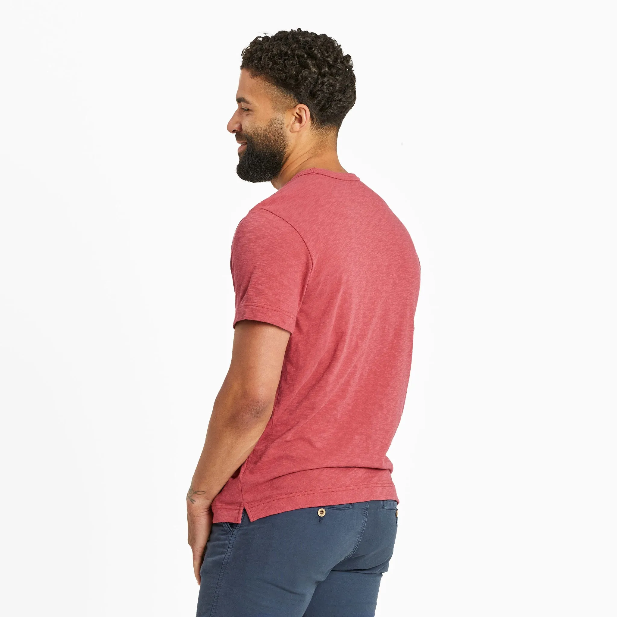 Men's Half Full Beer Textured Slub Tee Life is Good