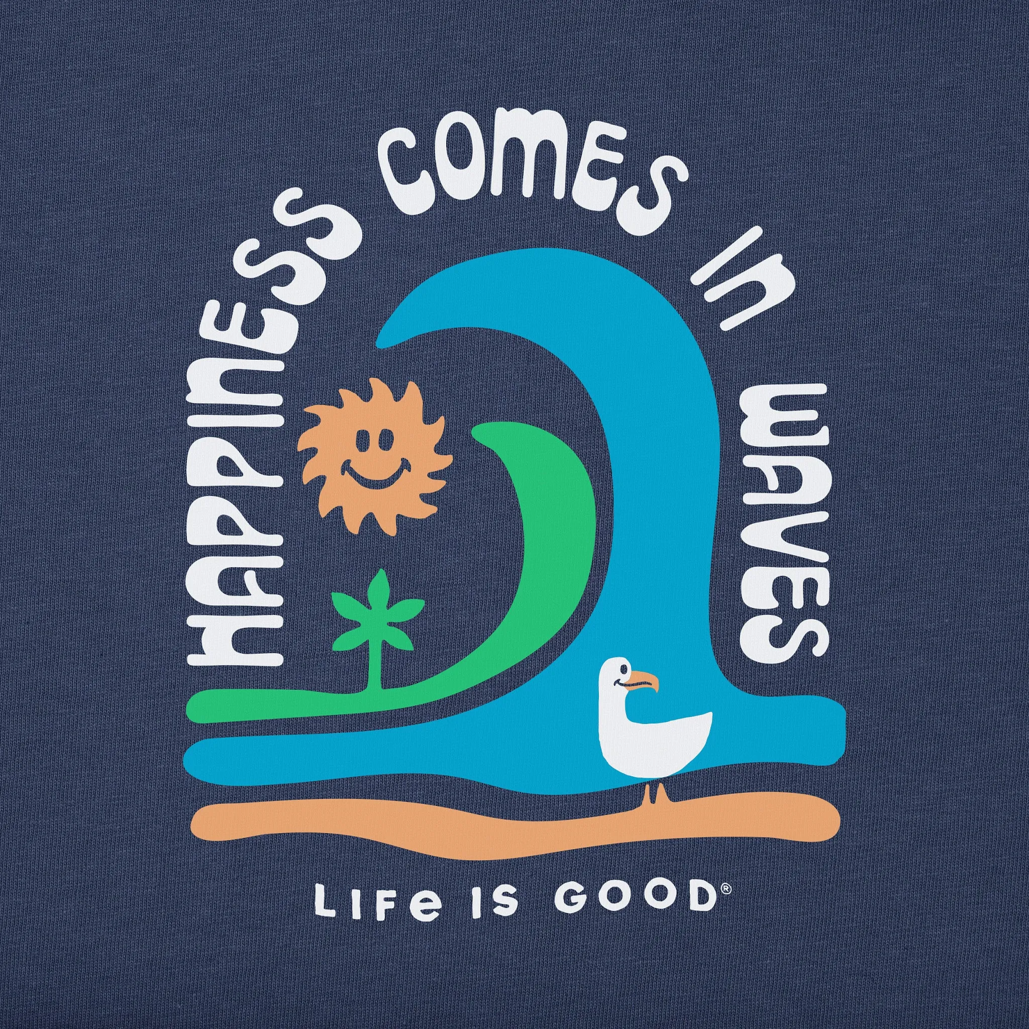 Men's Happiness Comes in Waves Short Sleeve Tee Life is Good