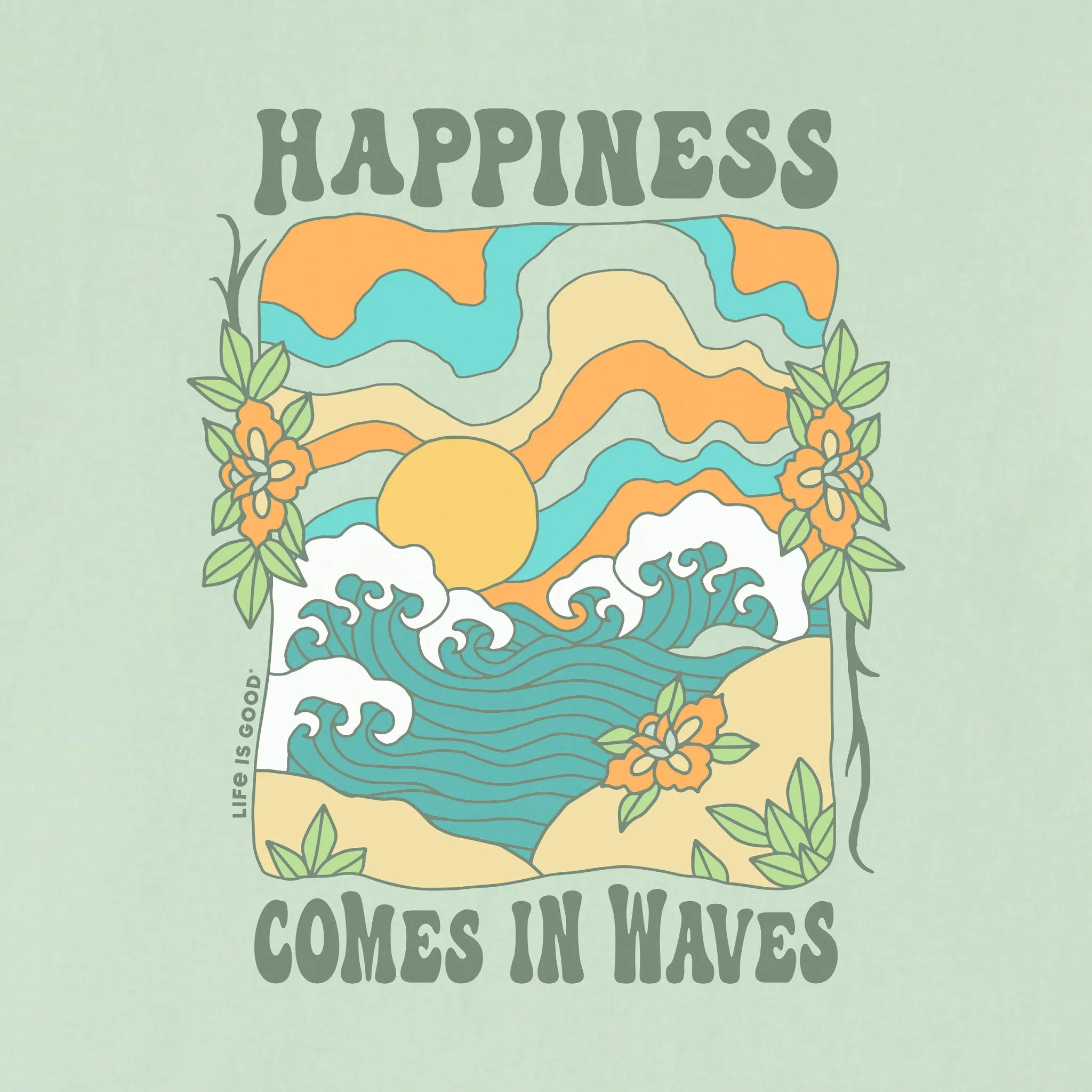 Men's Happiness Wave Short Sleeve Crusher Tee Life is Good
