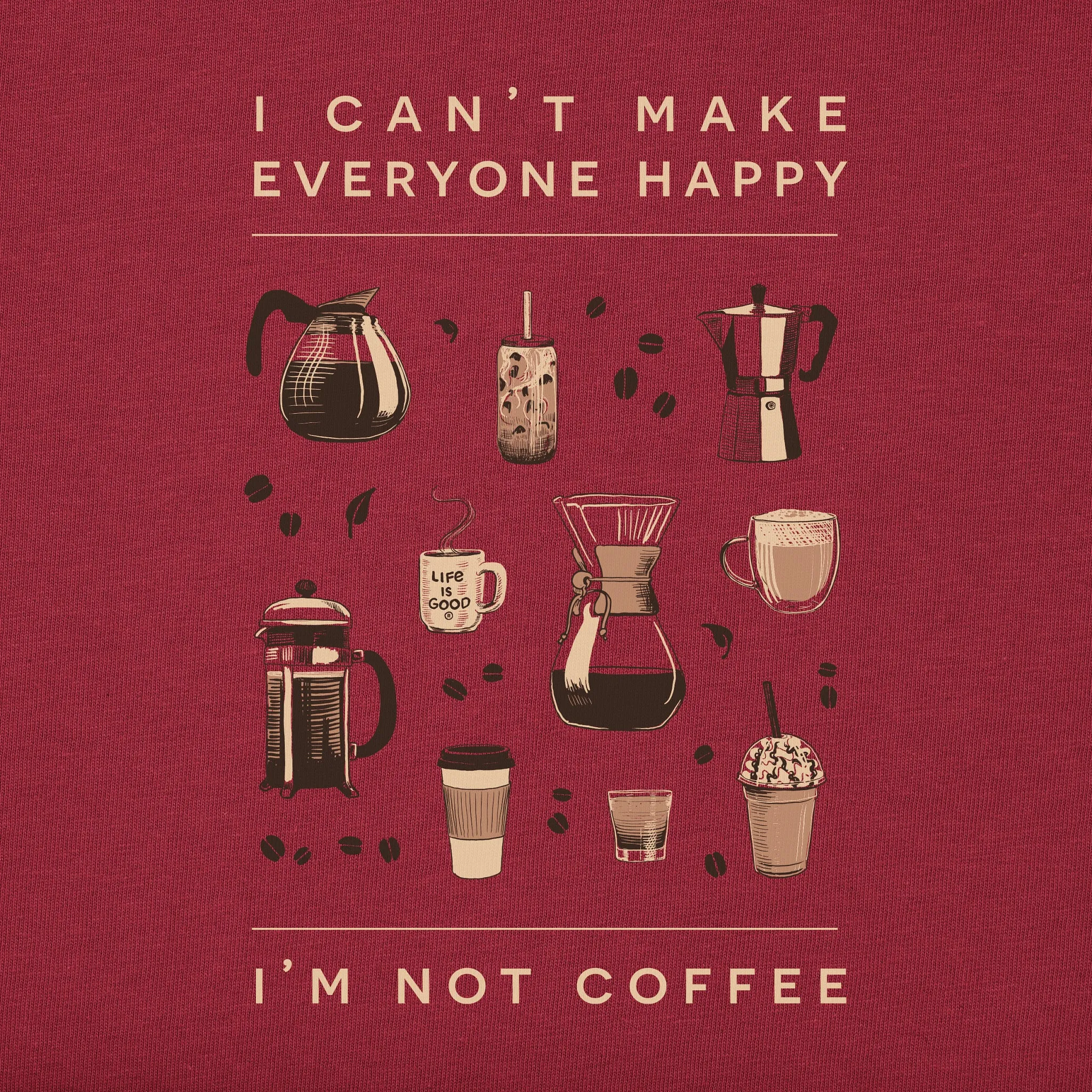Men's Happy Coffee Short Sleeve Crusher Tee Life is Good