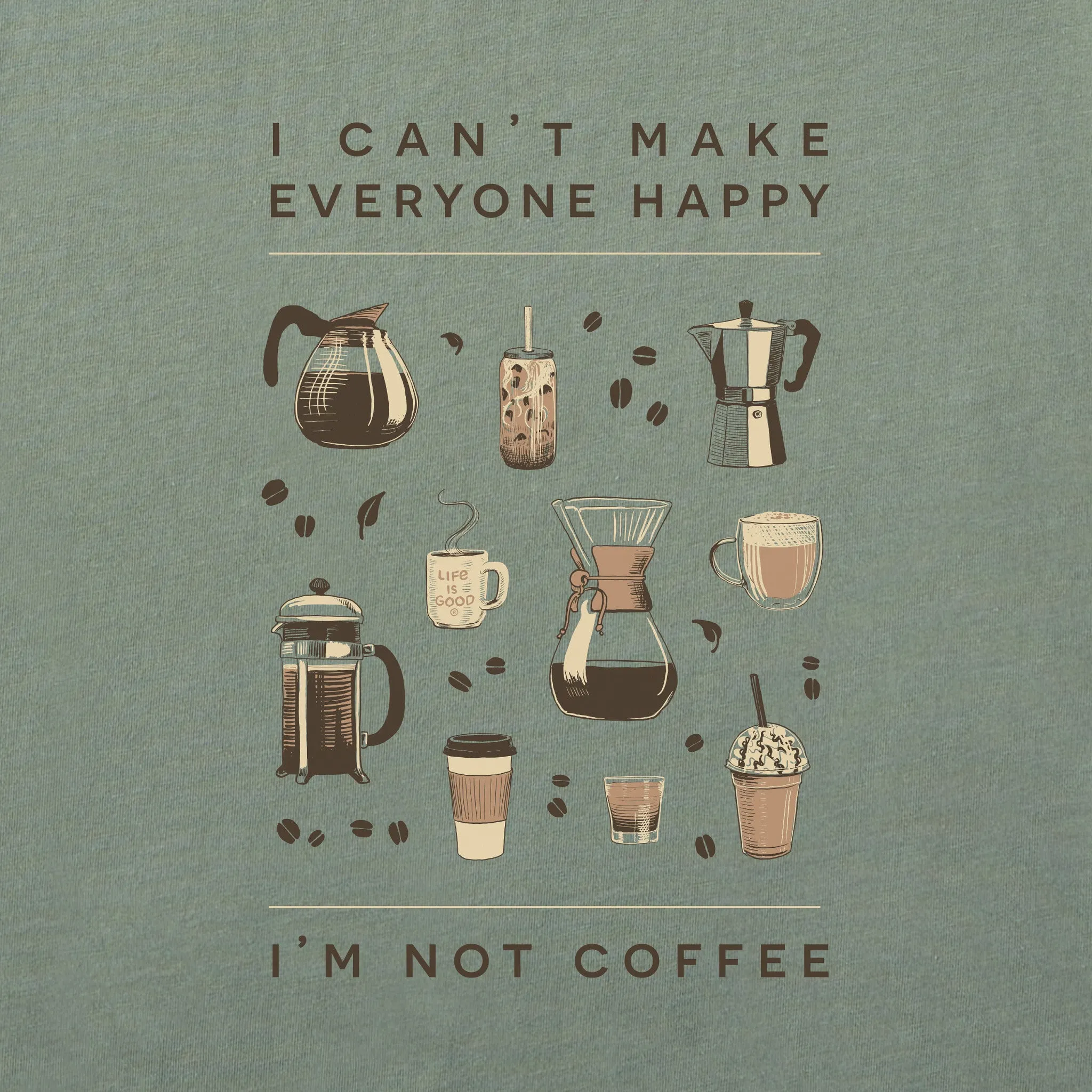 Men's Happy Coffee Short Sleeve Crusher Tee Life is Good