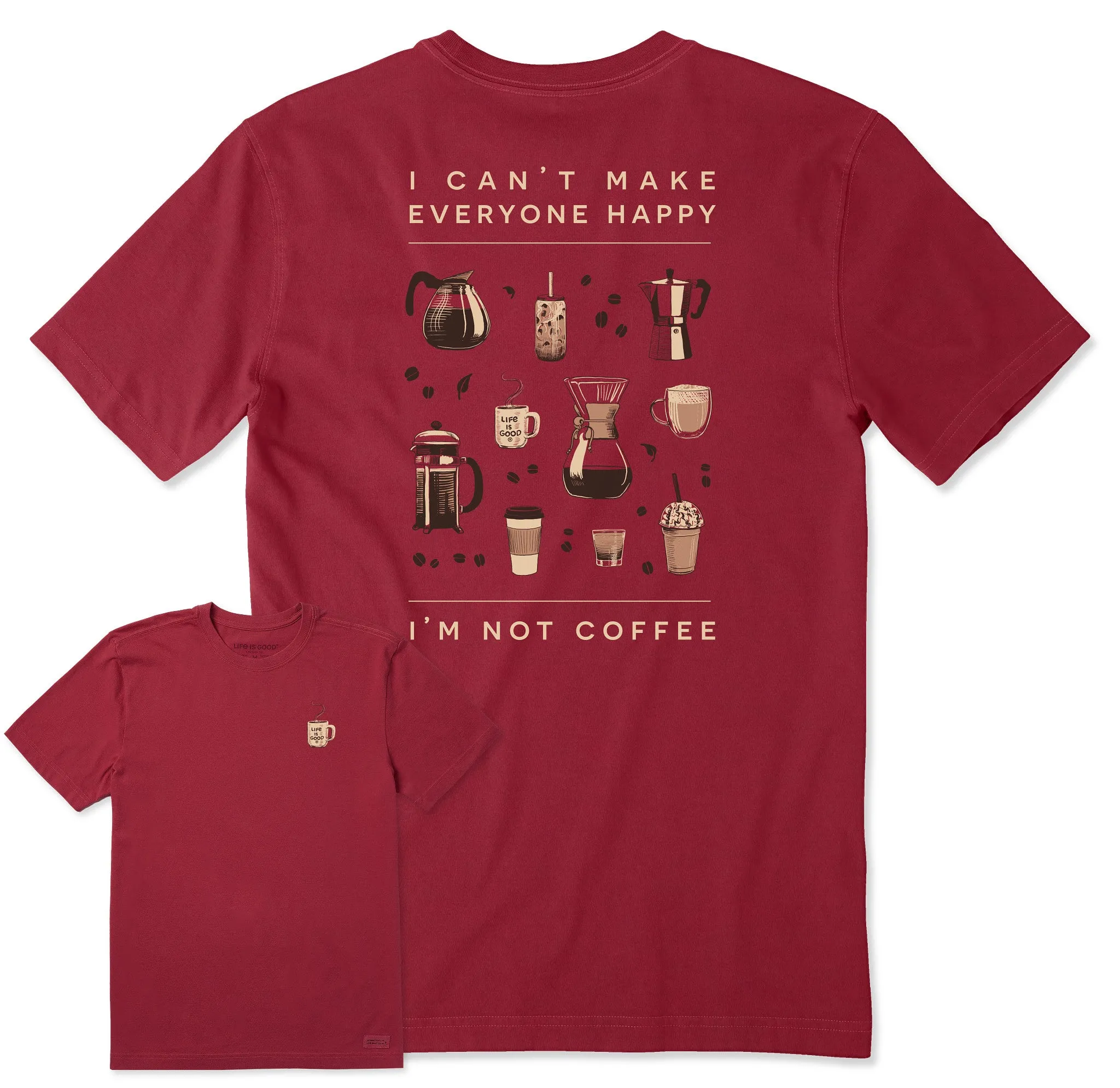 Men's Happy Coffee Short Sleeve Crusher Tee Life is Good