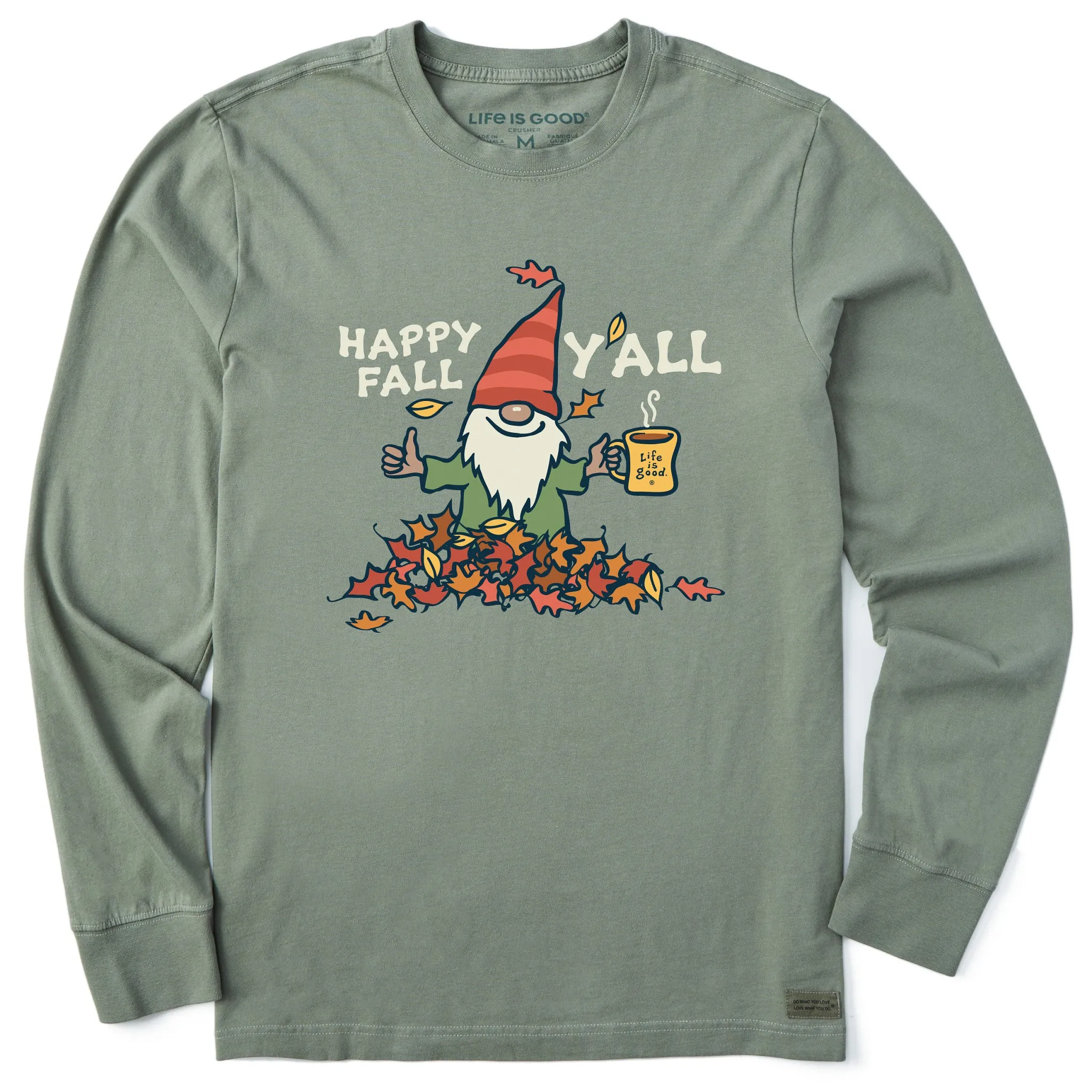 Men's Happy Fall Gnome Long Sleeve Crusher Tee Life is Good