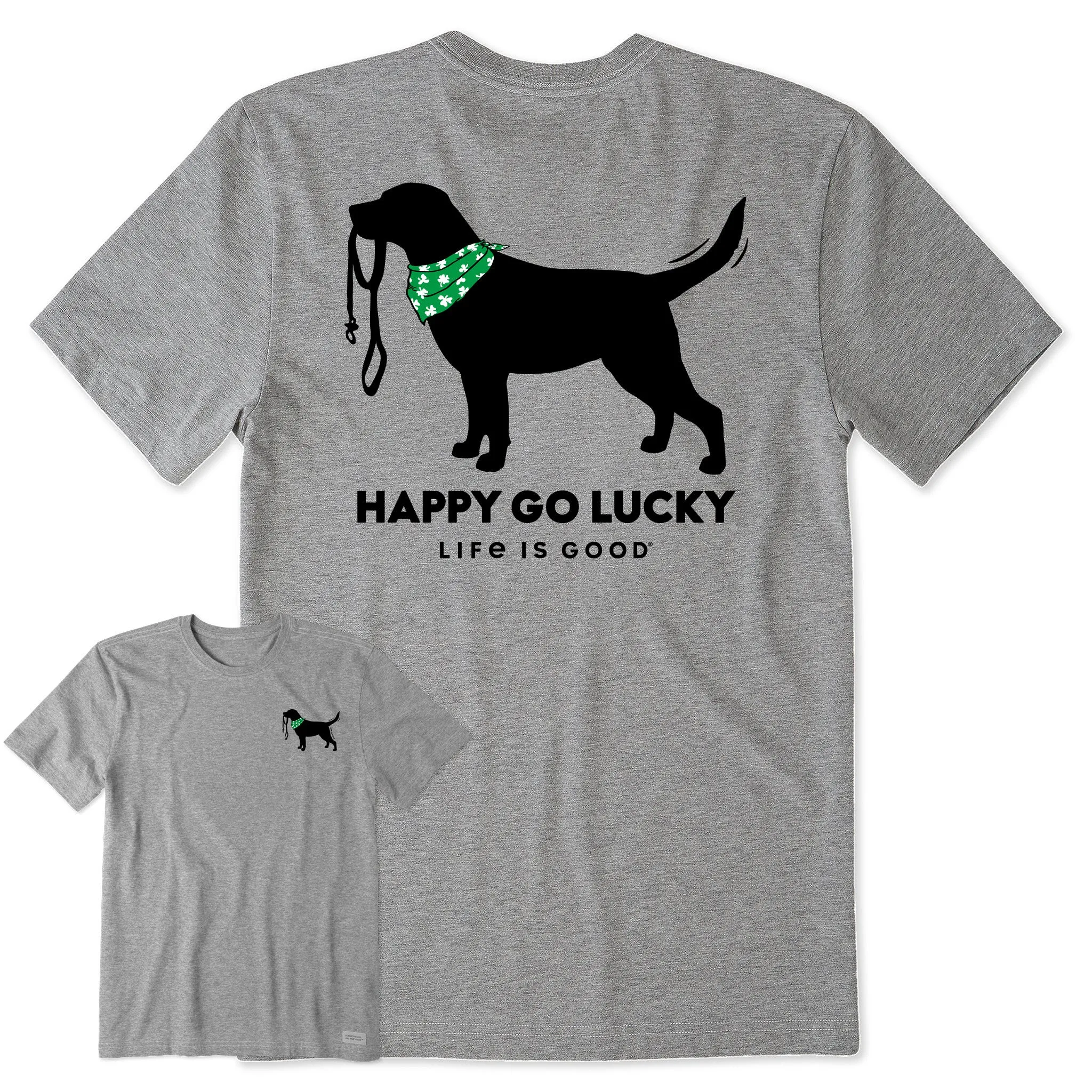 Men's Happy Go Lucky Lab Short Sleeve Crusher Tee Life is Good