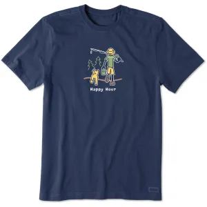Men's Happy Hour Fish Short Sleeve Crusher Tee Life is Good