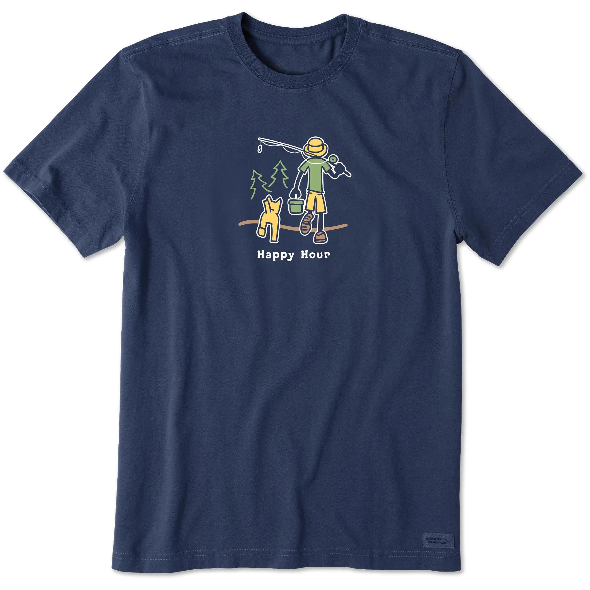 Men's Happy Hour Fish Short Sleeve Crusher Tee Life is Good