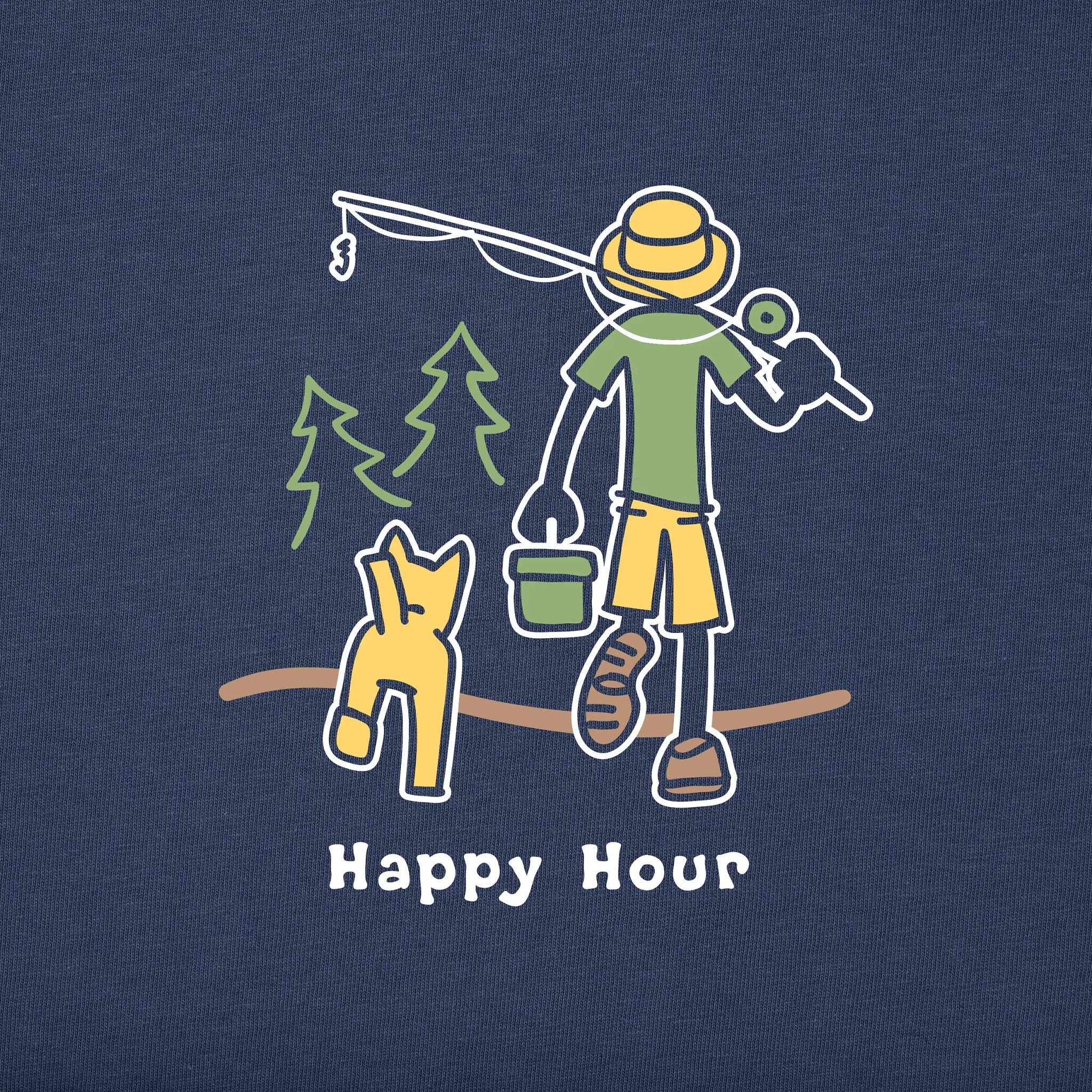 Men's Happy Hour Fish Short Sleeve Crusher Tee Life is Good