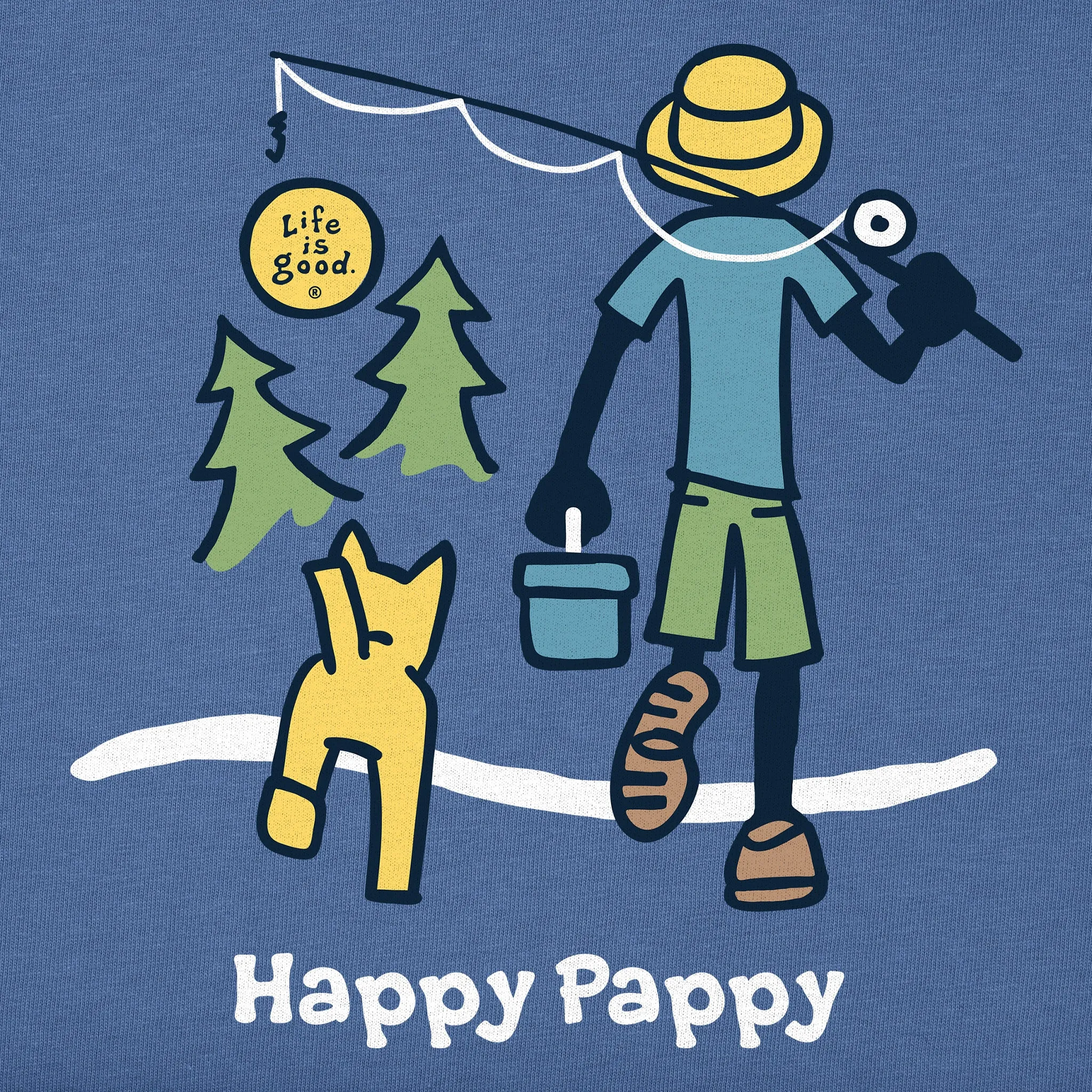 Men's Happy Pappy Fishing Short Sleeve Tee Life is Good