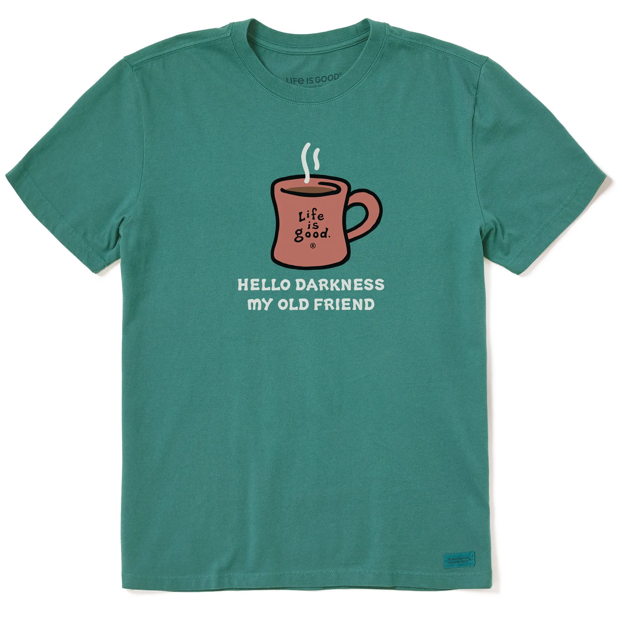 Men's Hello Darkness Coffee Vintage Short Sleeve Crusher Tee Life is Good
