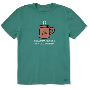 Men's Hello Darkness Coffee Vintage Short Sleeve Crusher Tee Life is Good