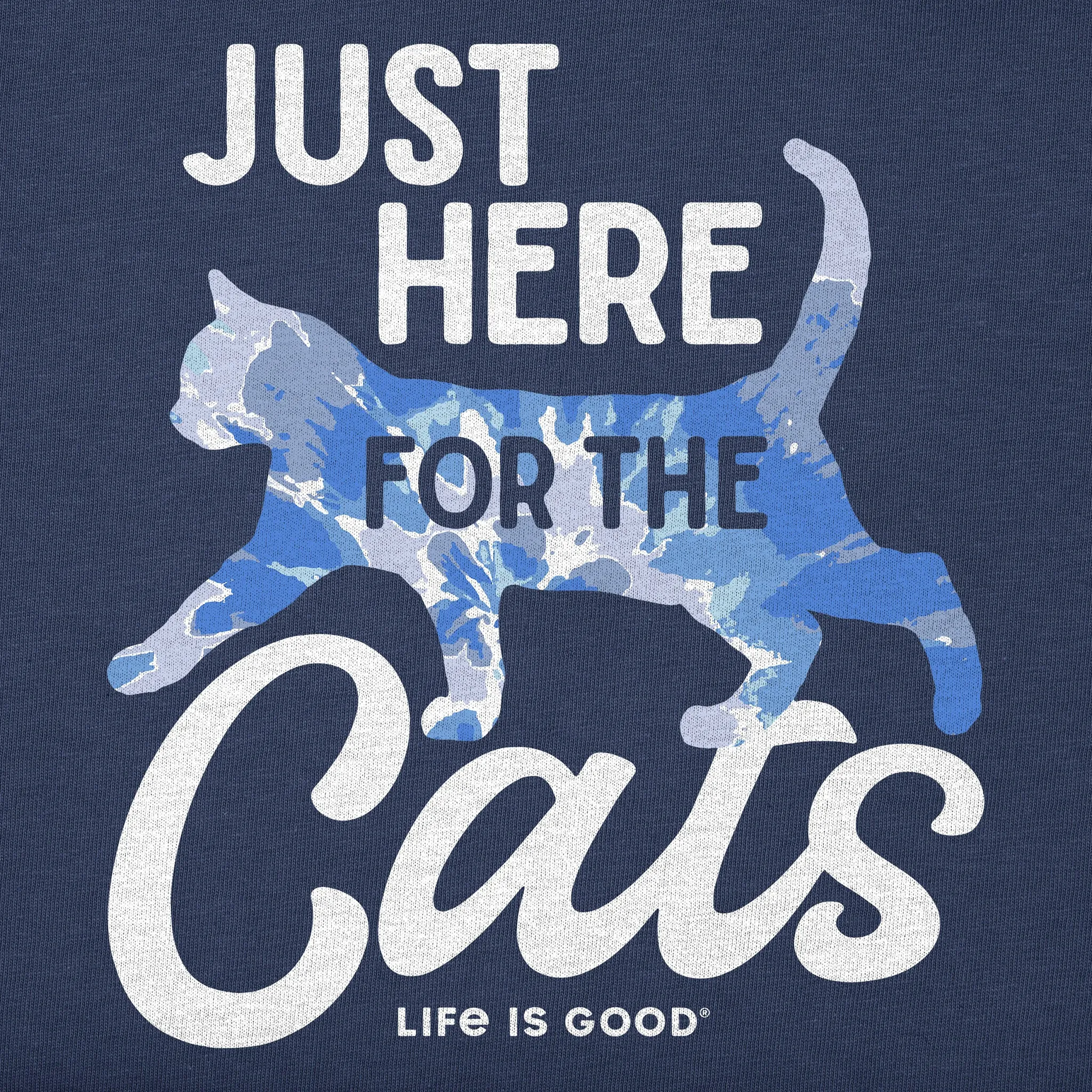 Men's Here for the Cats Tie Dye Short Sleeve Tee Life is Good