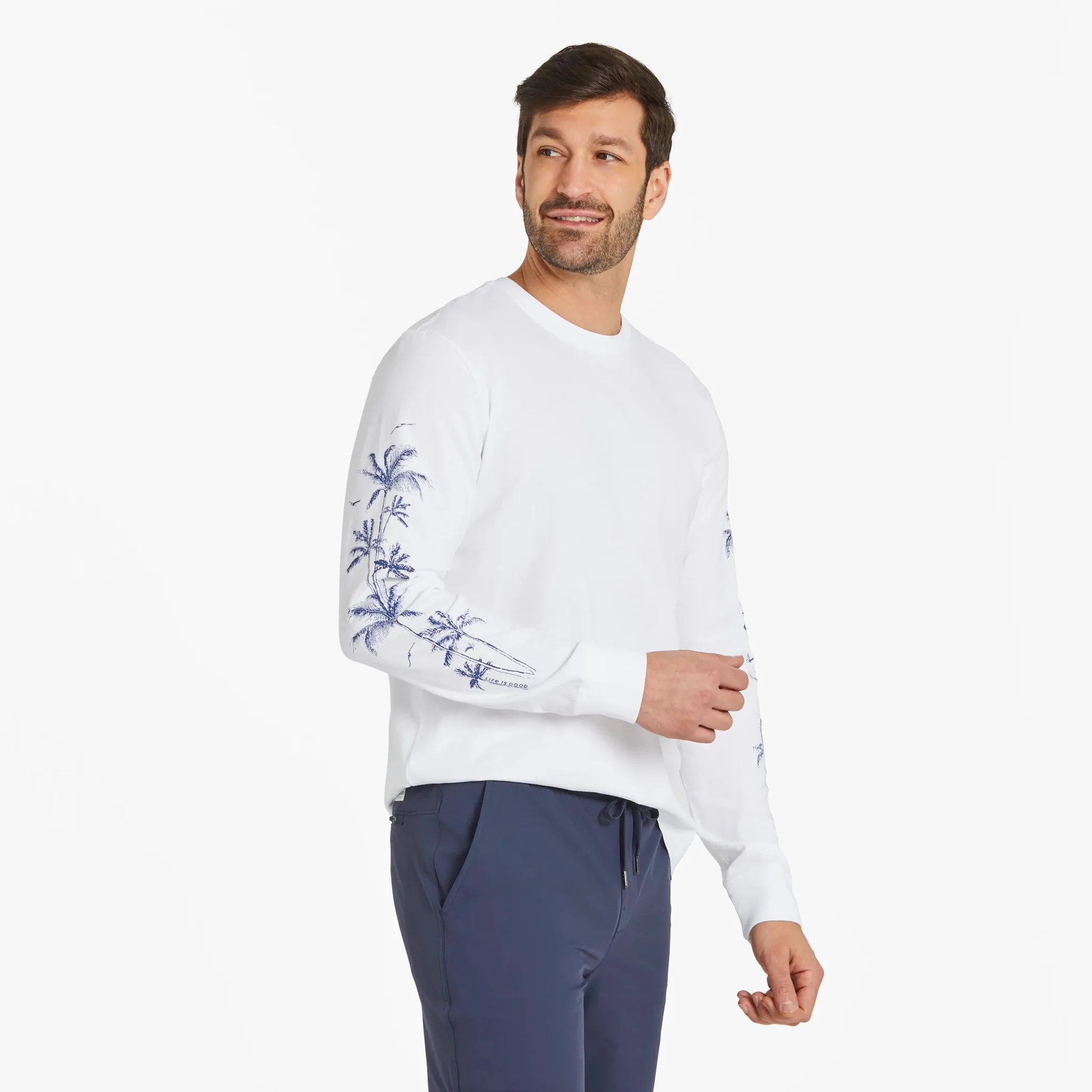 Men's Here For The Palms Long Sleeve Crusher Tee Life is Good