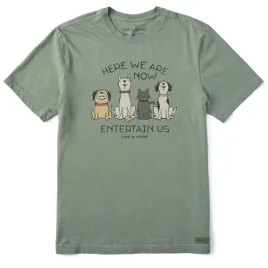 Men's Here We Are Now Entertain Us Short Sleeve Crusher Tee Life is Good