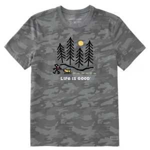 Men's Hiking through the Woods Short Sleeve Allover Printed Crusher Tee Life is Good