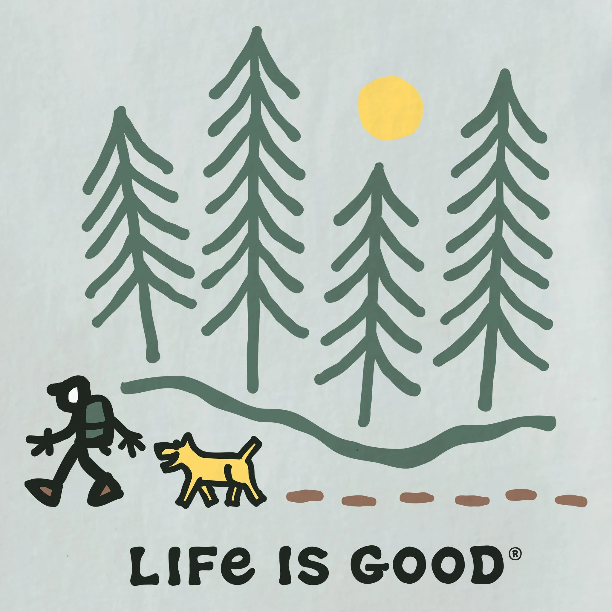 Men's Hiking through the Woods Short Sleeve Tee Life is Good