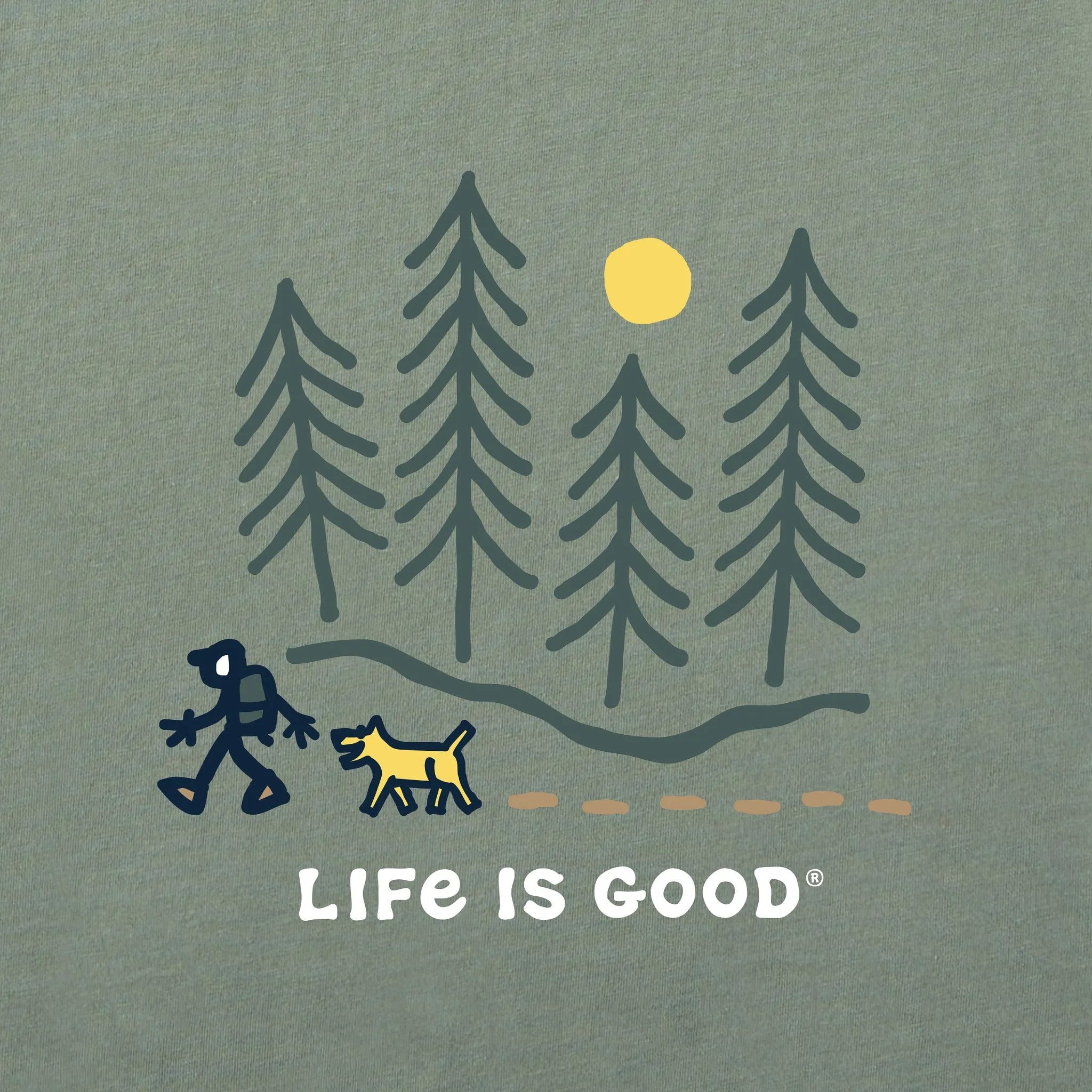 Men's Hiking through the Woods Short Sleeve Tee Life is Good