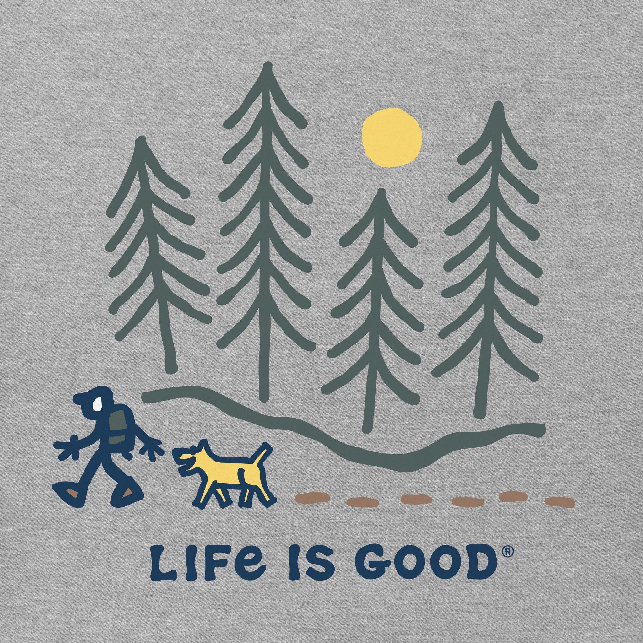 Men's Hiking through the Woods Short Sleeve Tee Life is Good