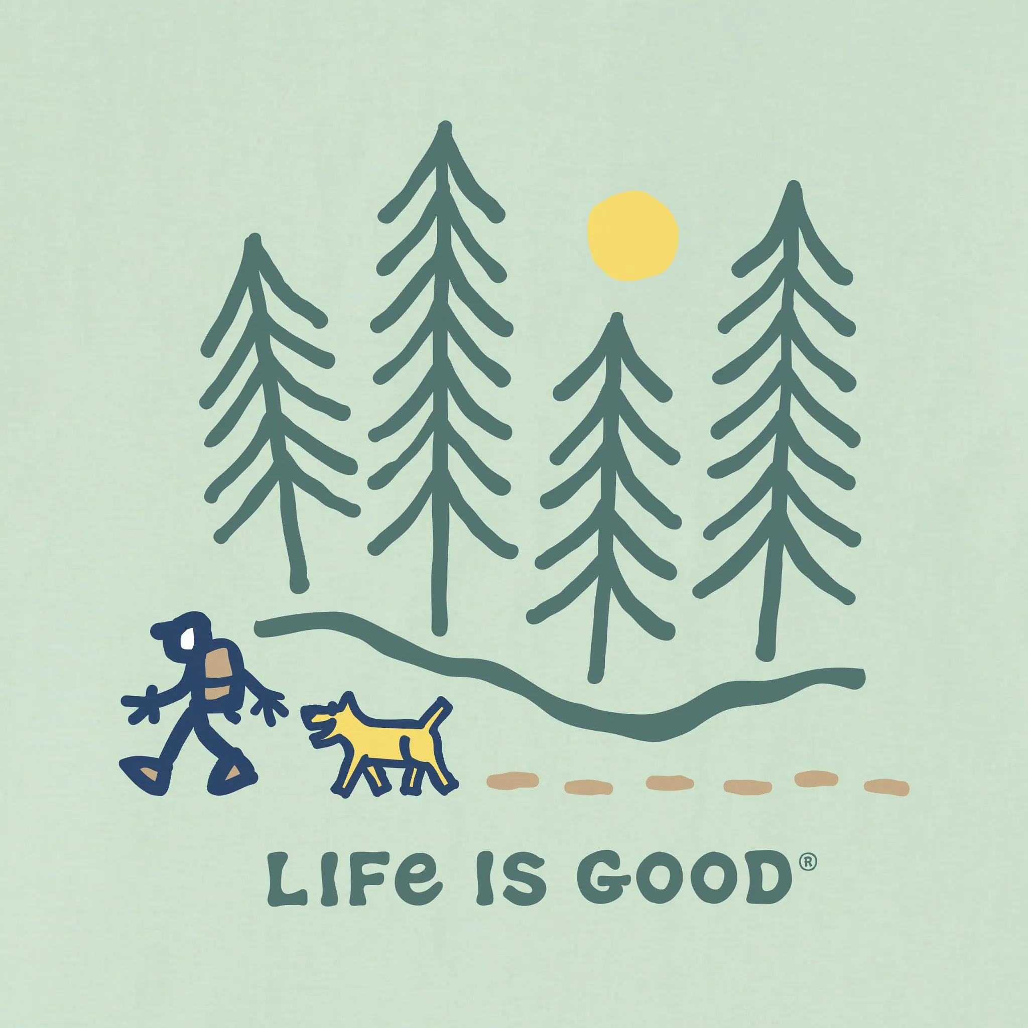 Men's Hiking through the Woods Short Sleeve Tee Life is Good