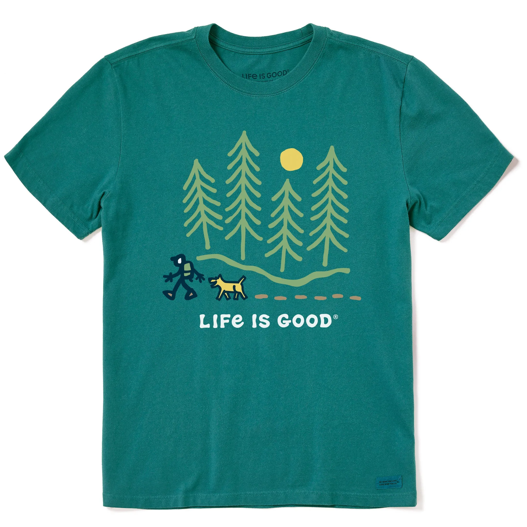 Men's Hiking through the Woods Short Sleeve Tee Life is Good