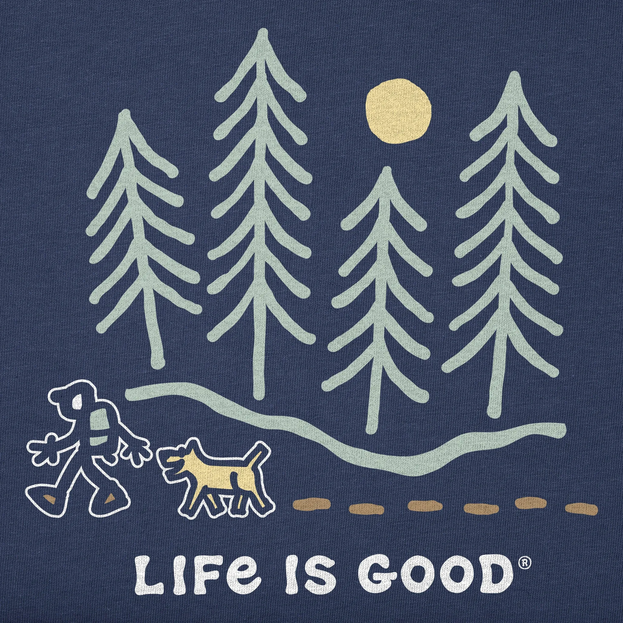 Men's Hiking through the Woods Short Sleeve Tee Life is Good