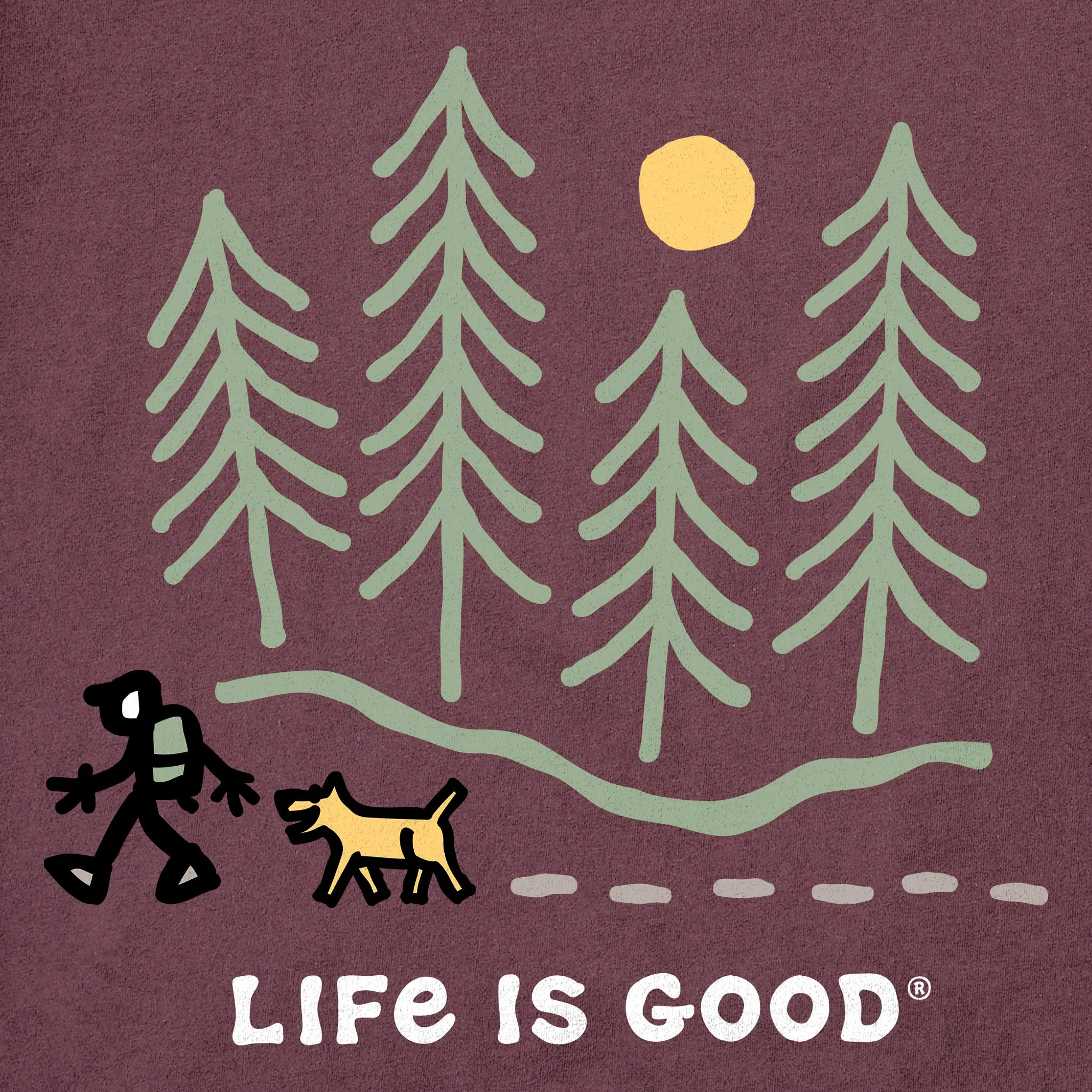 Men's Hiking through the Woods Short Sleeve Tee Life is Good