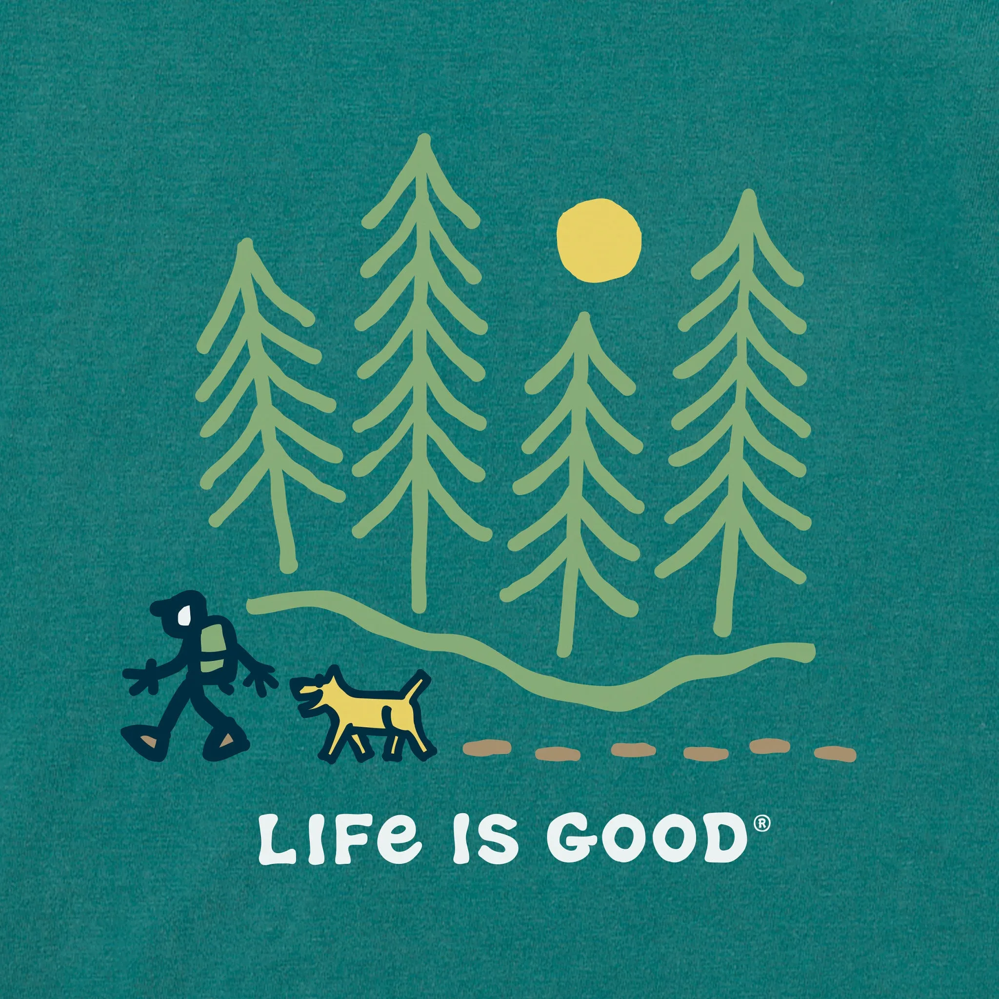 Men's Hiking through the Woods Short Sleeve Tee Life is Good