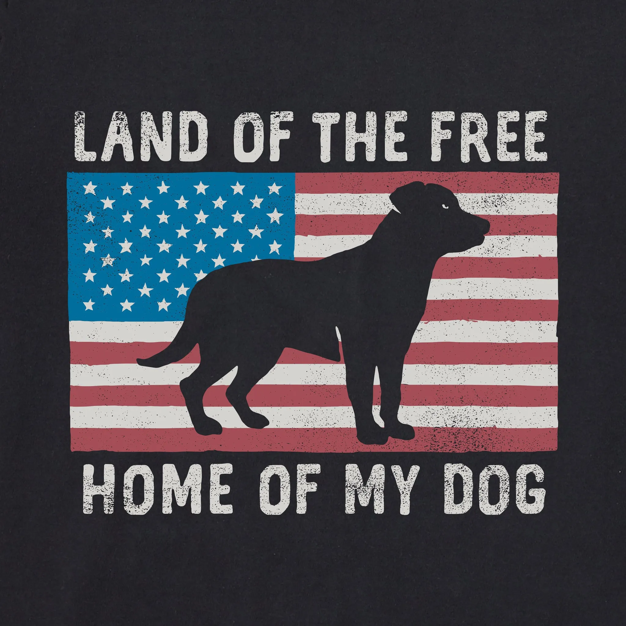 Men's Home of My Dog USA Flag back Short Sleeve Tee Life is Good