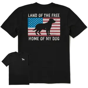 Men's Home of My Dog USA Flag back Short Sleeve Tee Life is Good