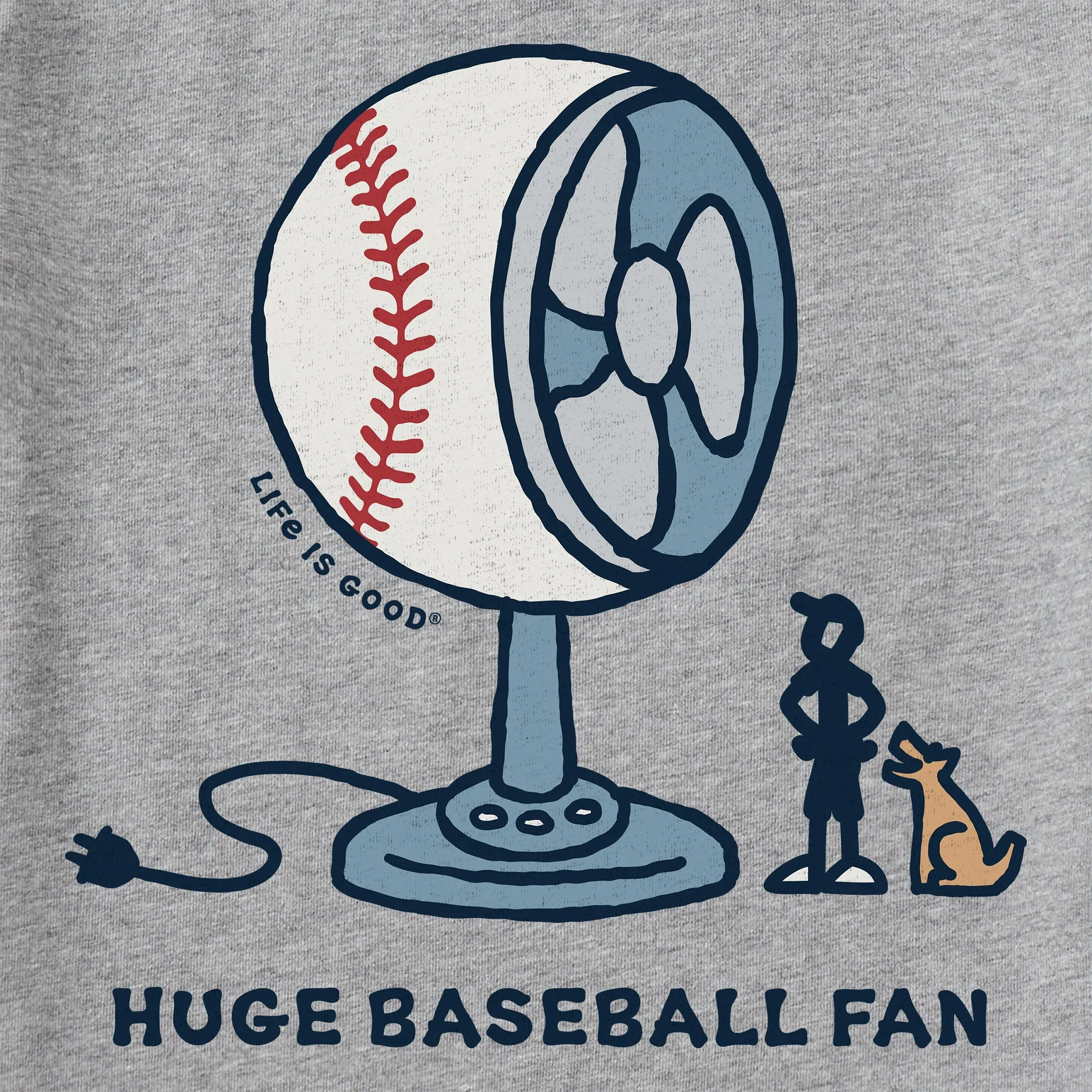 Men's Huge Baseball Fan Short Sleeve Tee Life is Good