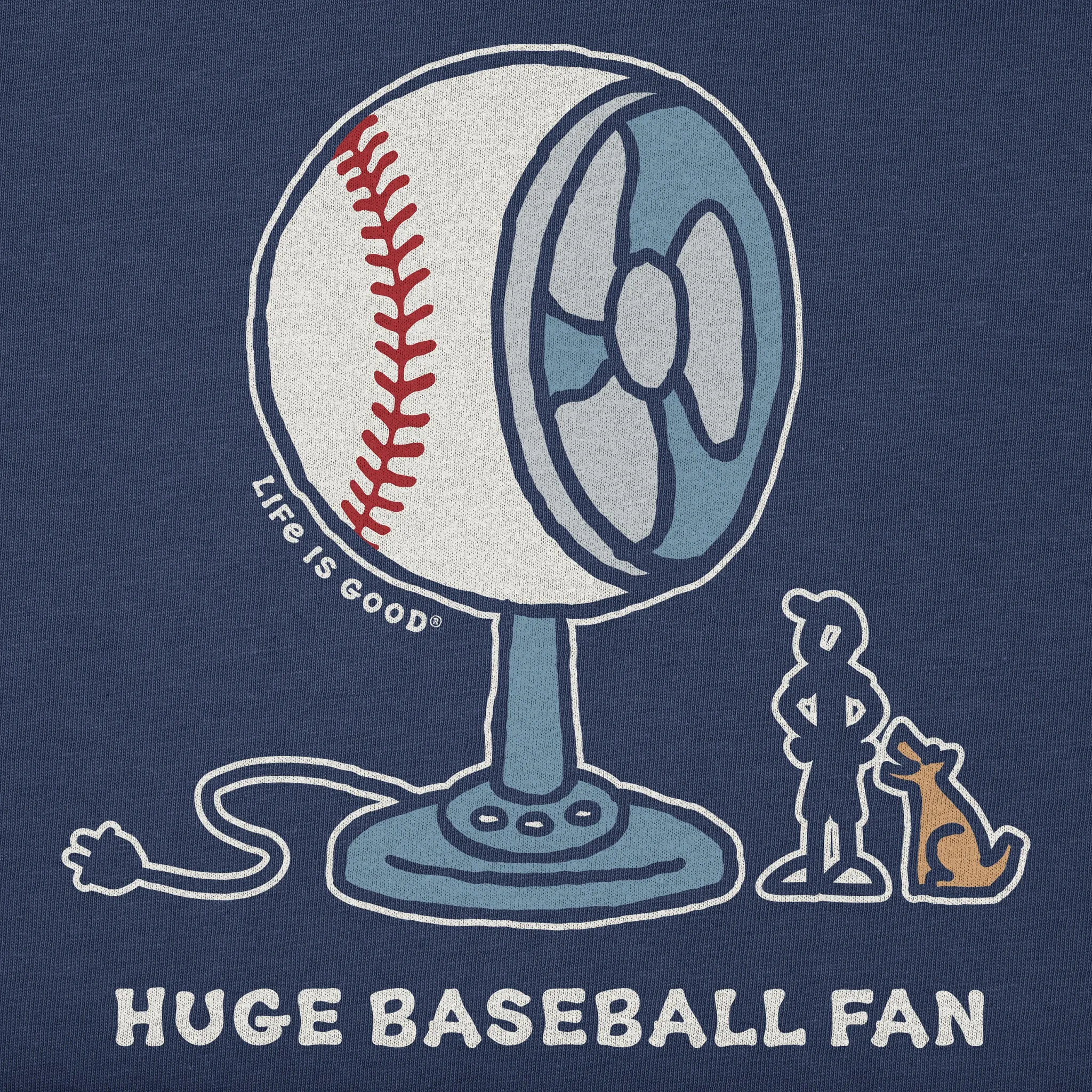 Men's Huge Baseball Fan Short Sleeve Tee Life is Good